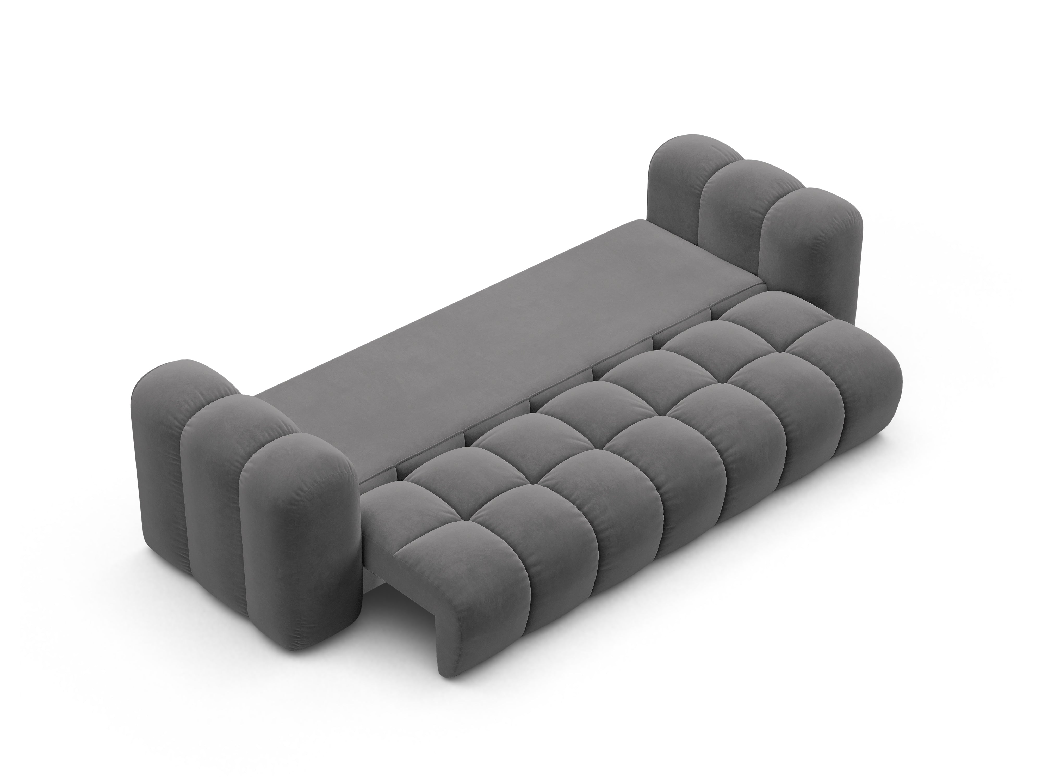 Sofa aksamitna z funkcja spania ASTRO szary