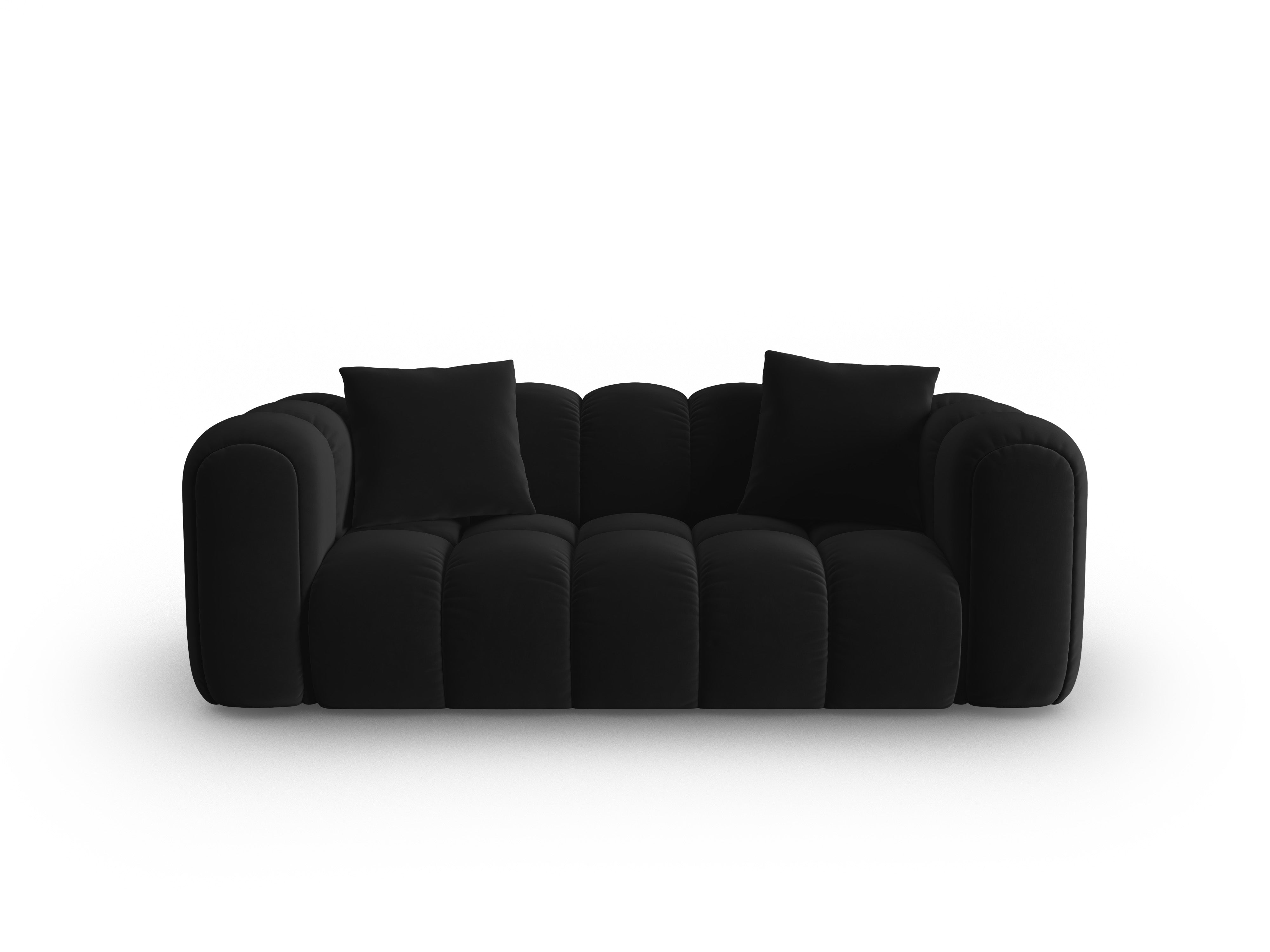 Sofa aus Samt 3-sitzig ASTRO schwarz