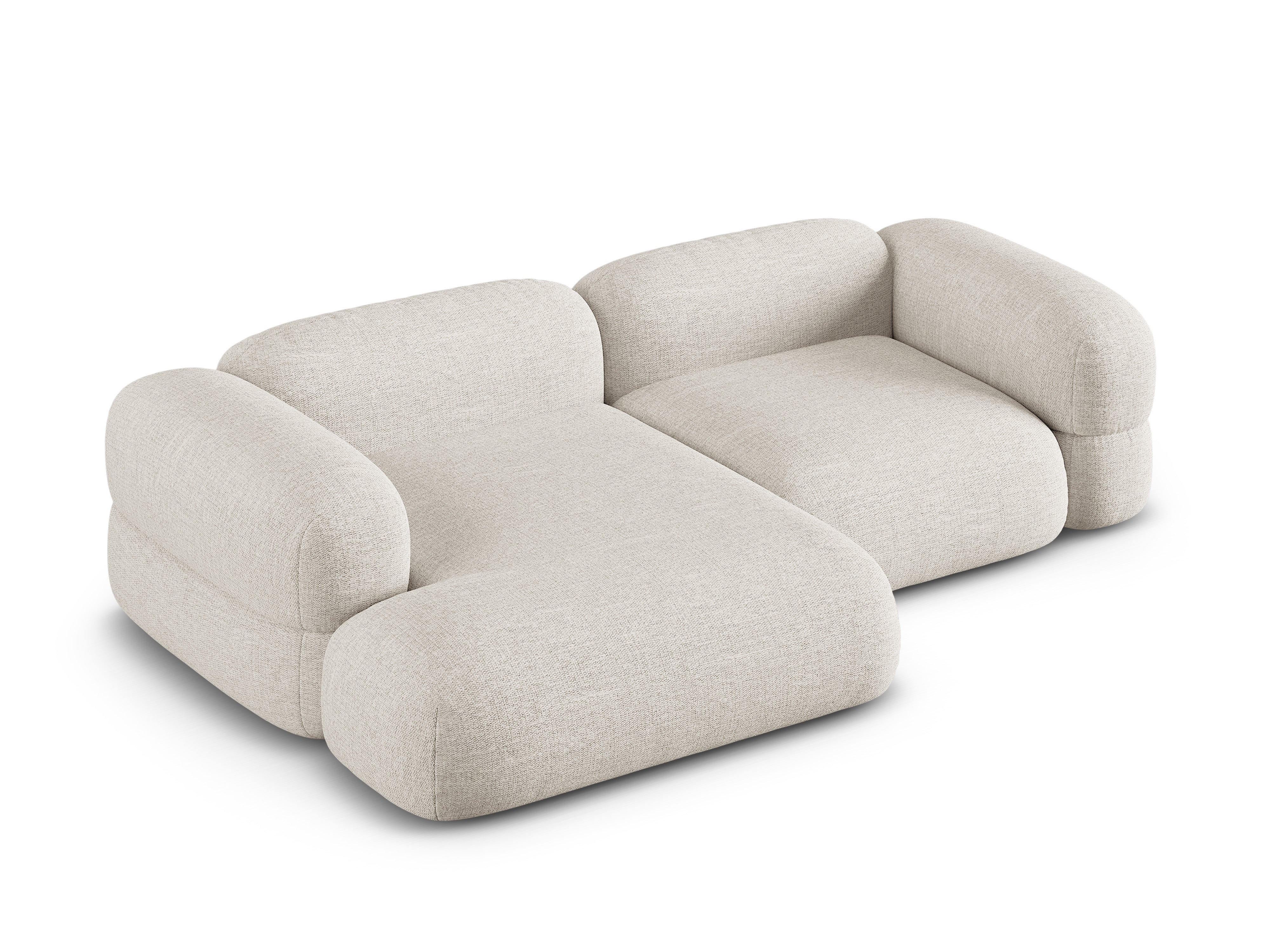 Linksseitige Eckcouch ROGER beige Chenille