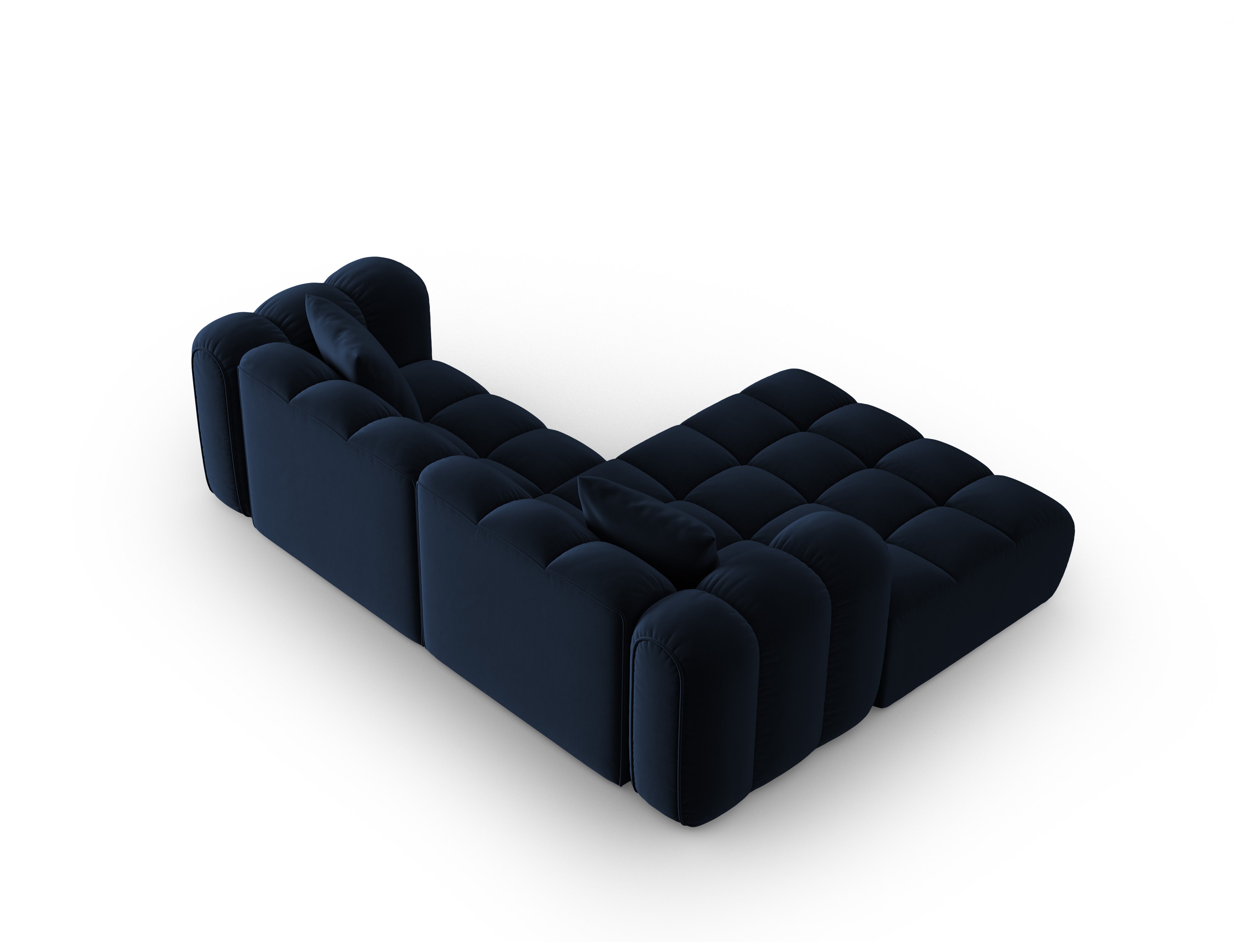 Left-facing 3-seater velvet corner sofa ASTRO royal blue