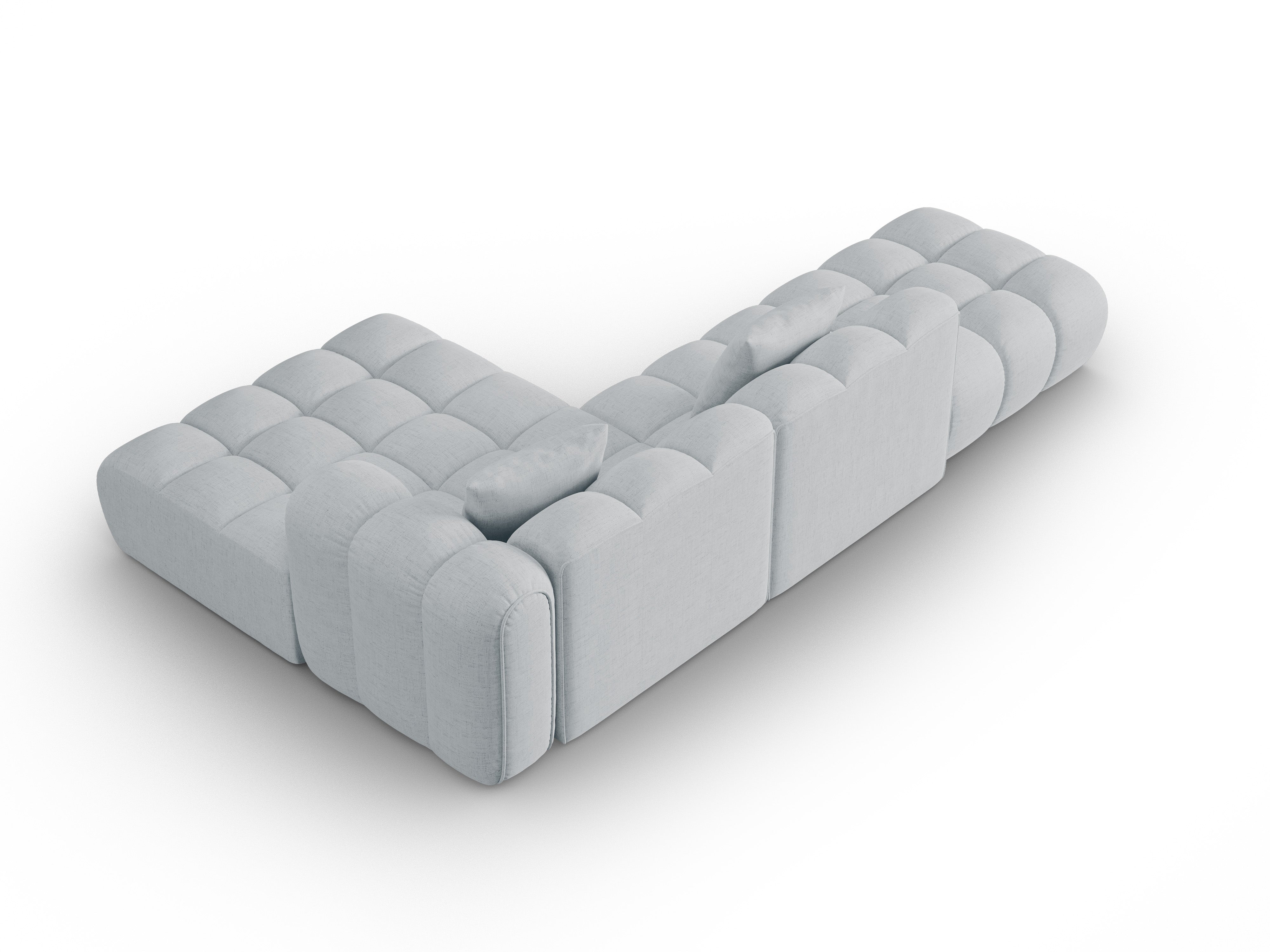 Right-facing open corner sofa ASTRO light gray chenille