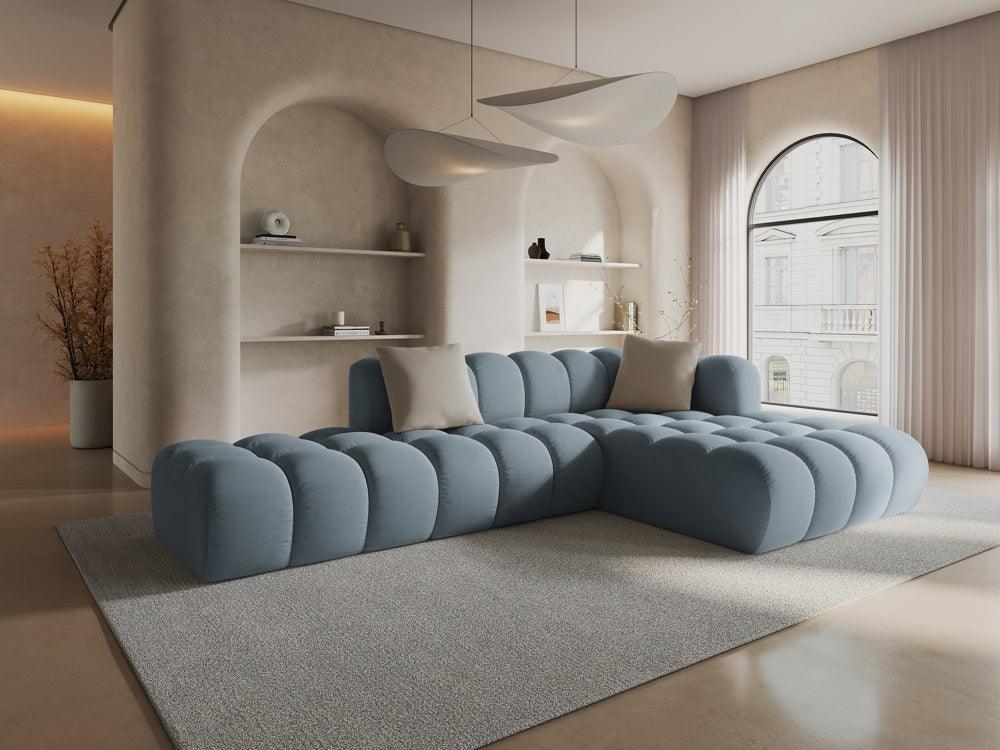 Narożnik aksamitny 5-osobowy prawostronny HALLEY jasnoniebieski Windsor & Co Eye on Design
