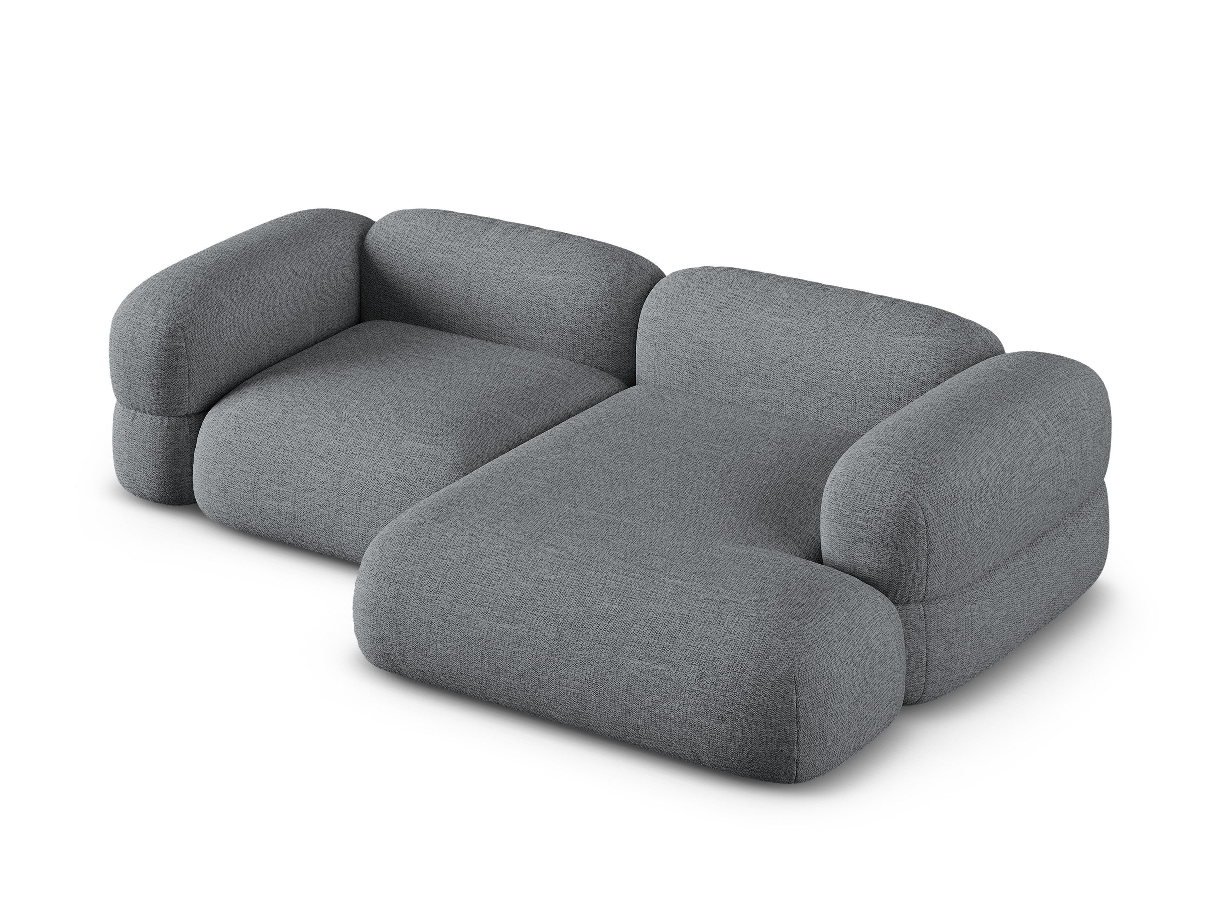 Right-sided corner sofa ROGER gray chenille