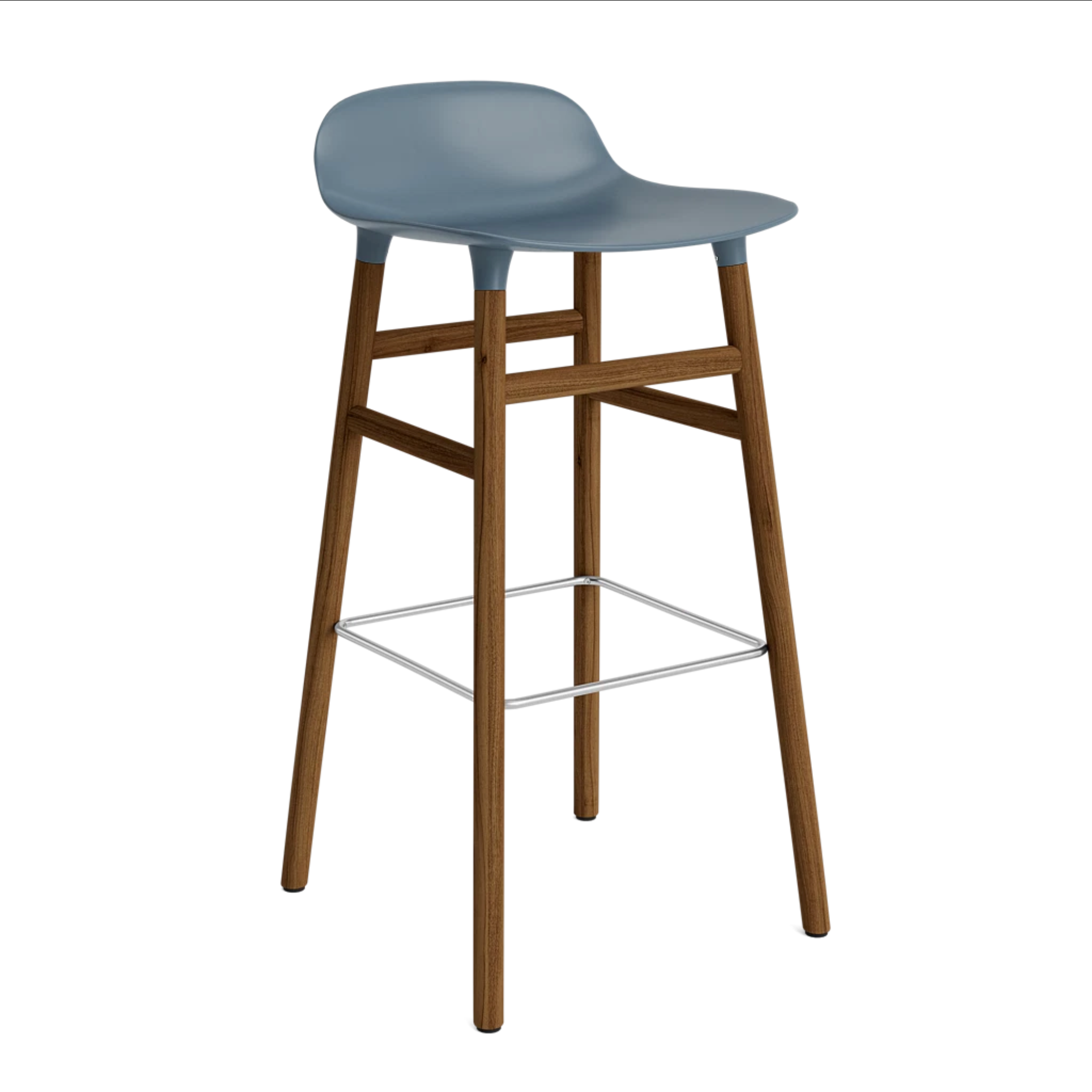 Hocker -Formblaue Form mit einer nussigen Basis