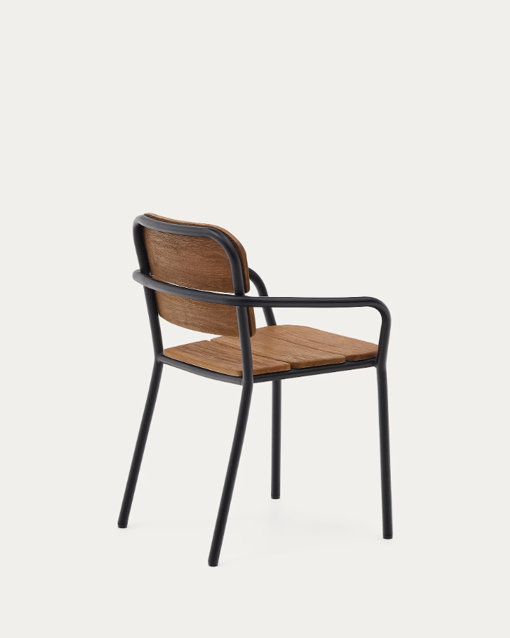 External chair algueret solid wood eucalyptus