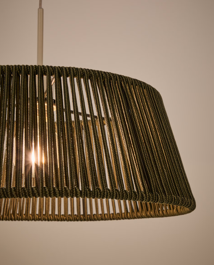 Aldet green rope lampshade
