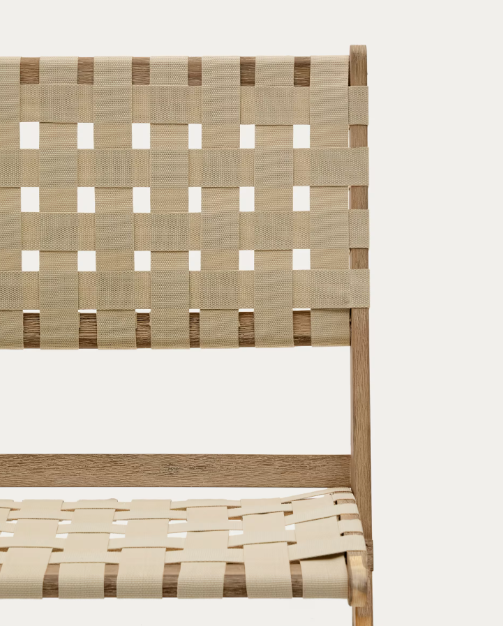Folding chair of Chabeli Lovely Akacja Wood with a creamy finish