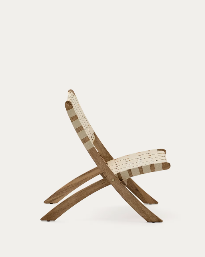 Folding chair of Chabeli Lovely Akacja Wood with a creamy finish