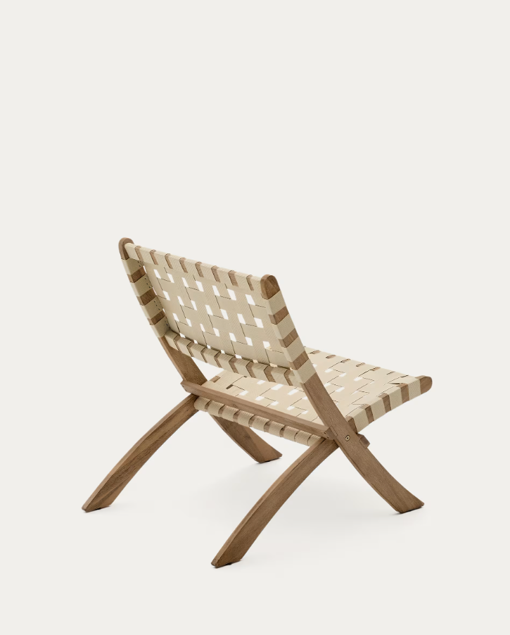 Folding chair of Chabeli Lovely Akacja Wood with a creamy finish