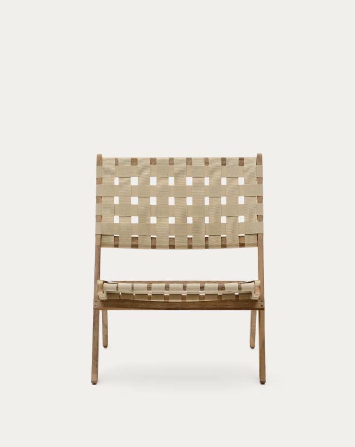 Folding chair of Chabeli Lovely Akacja Wood with a creamy finish