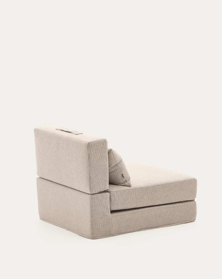 Folded pouf beige art