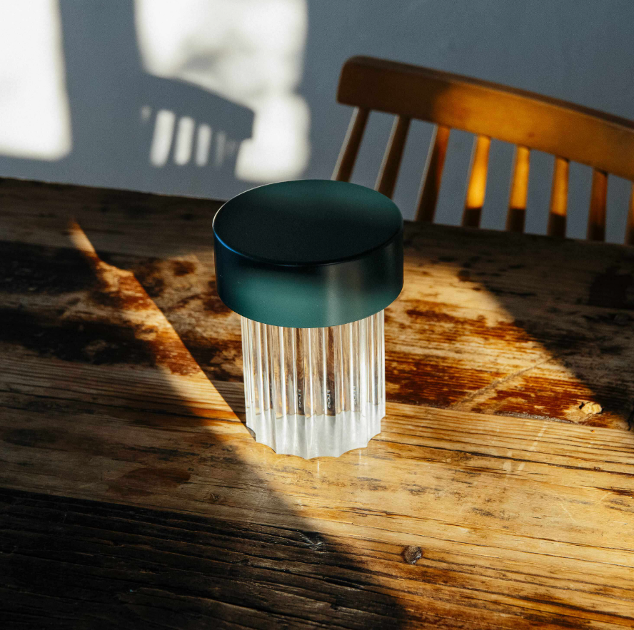 Portable Lamp LAST ORDER FLUTED Dark Green