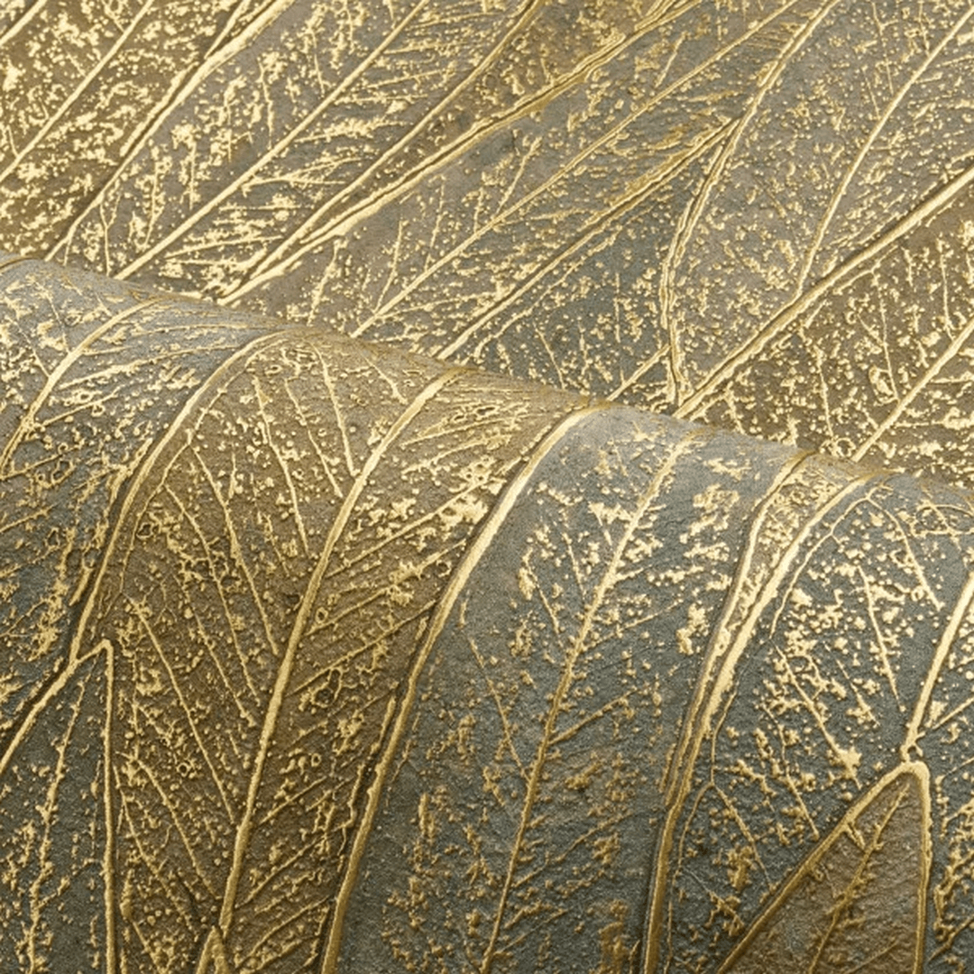 CINEREA Plant Motif Wallpaper - VERT Green with Gold