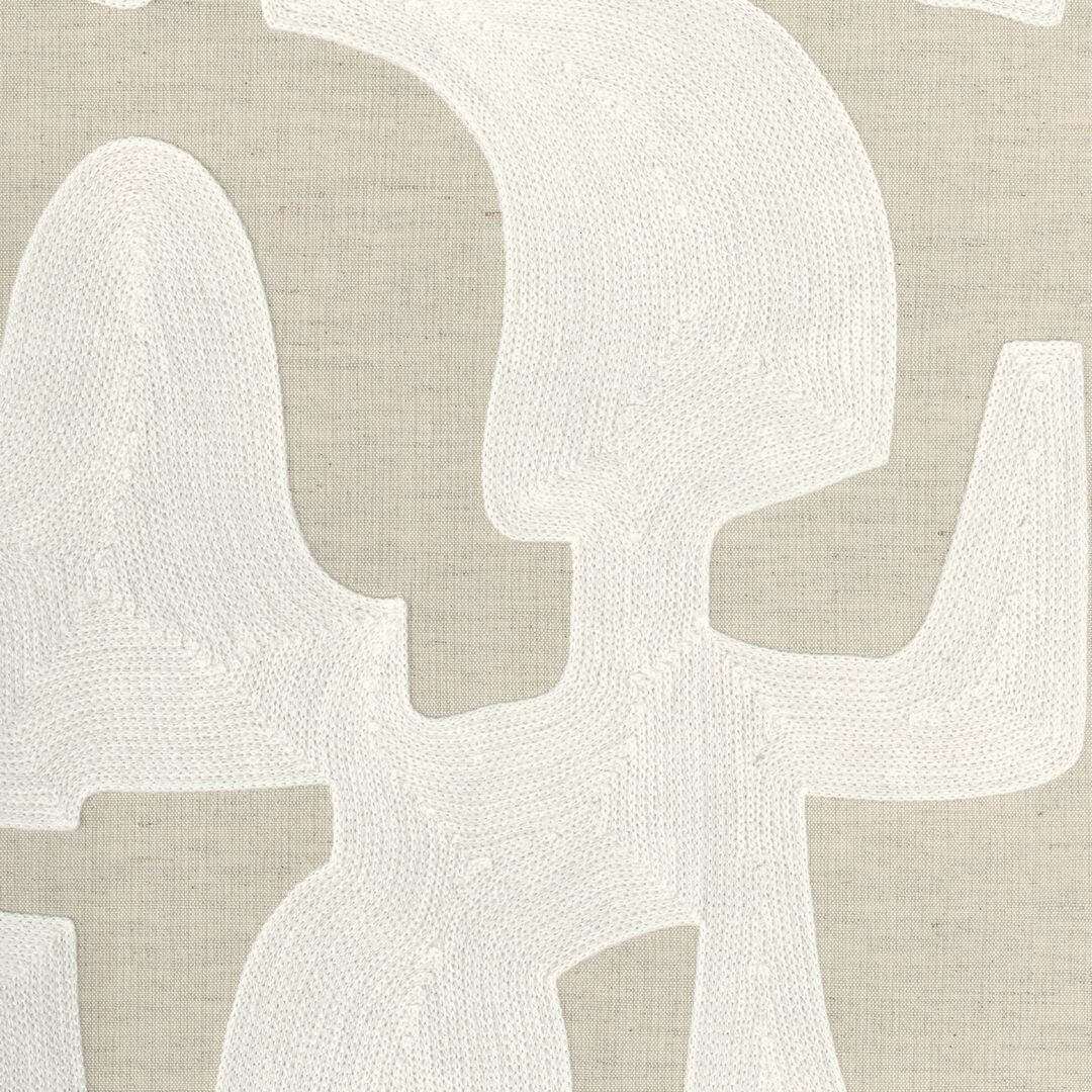 Textile wallpaper with abstract pattern MONODIE - IVORY CHALK ivory with beige