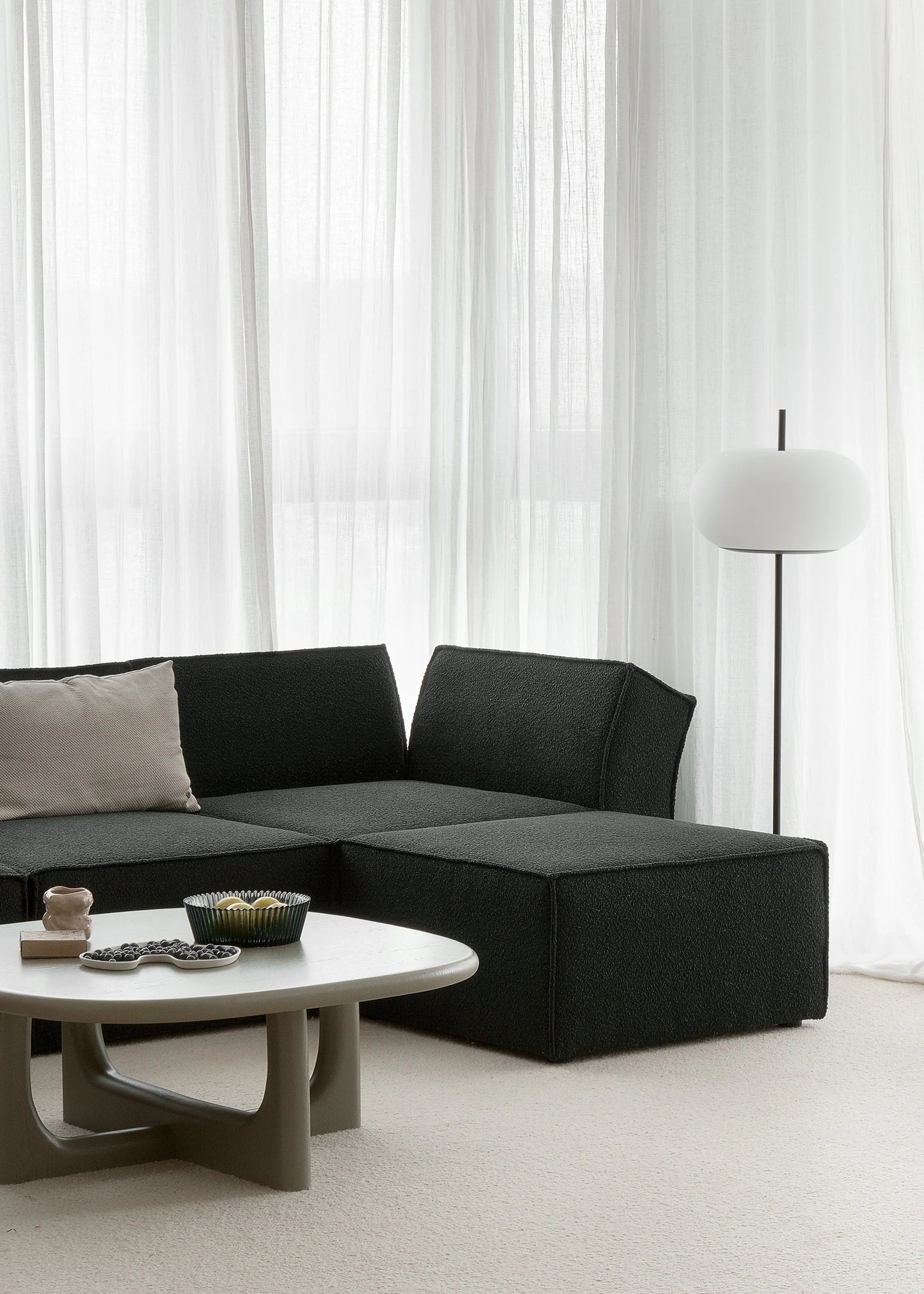 ANDO modular sofa - light gray pouf