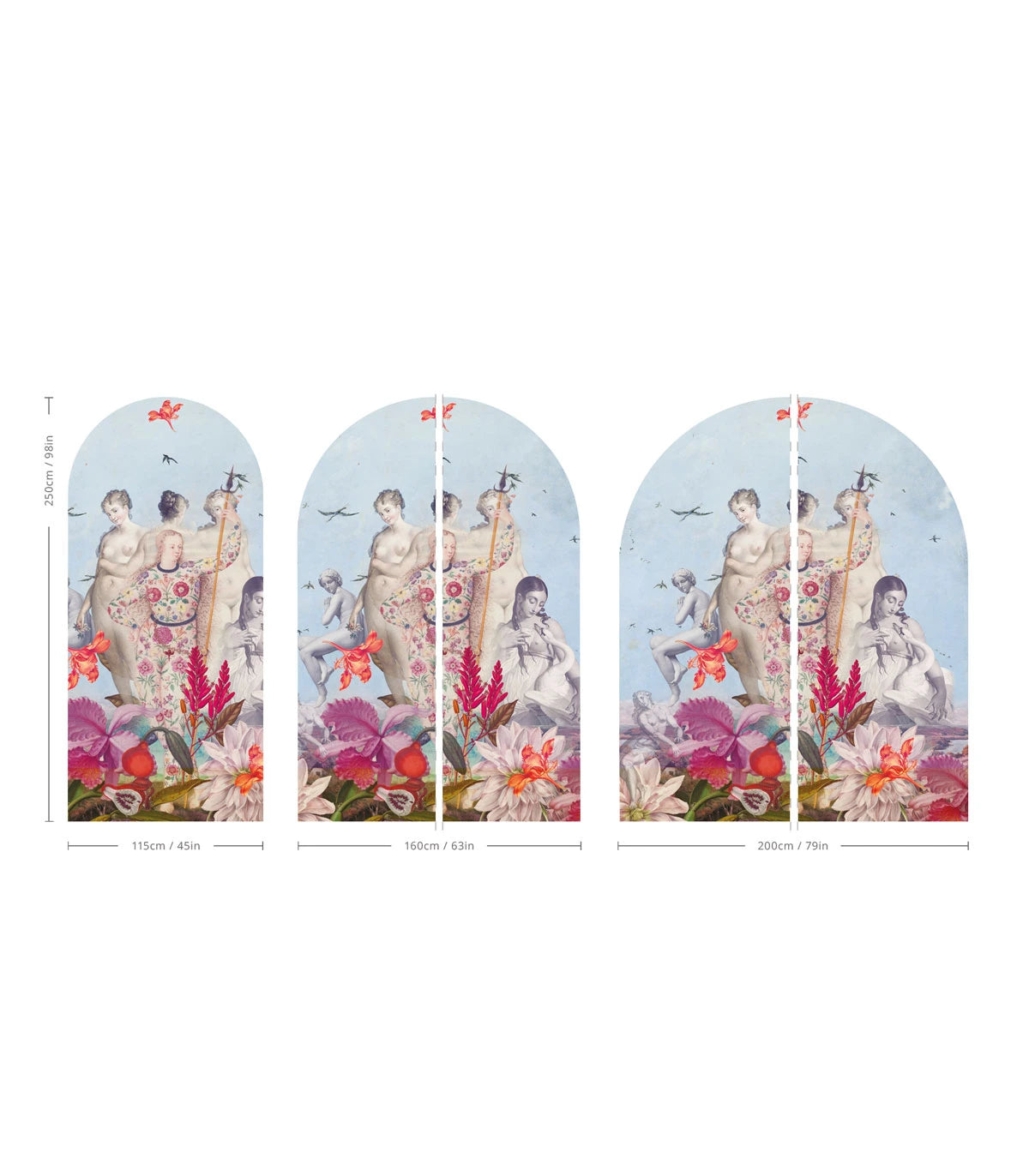 Non-woven arch-shaped mural WOMENS DAY blue