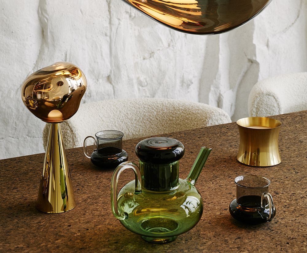 Teekanne BUMP schwarz-grünes Glas