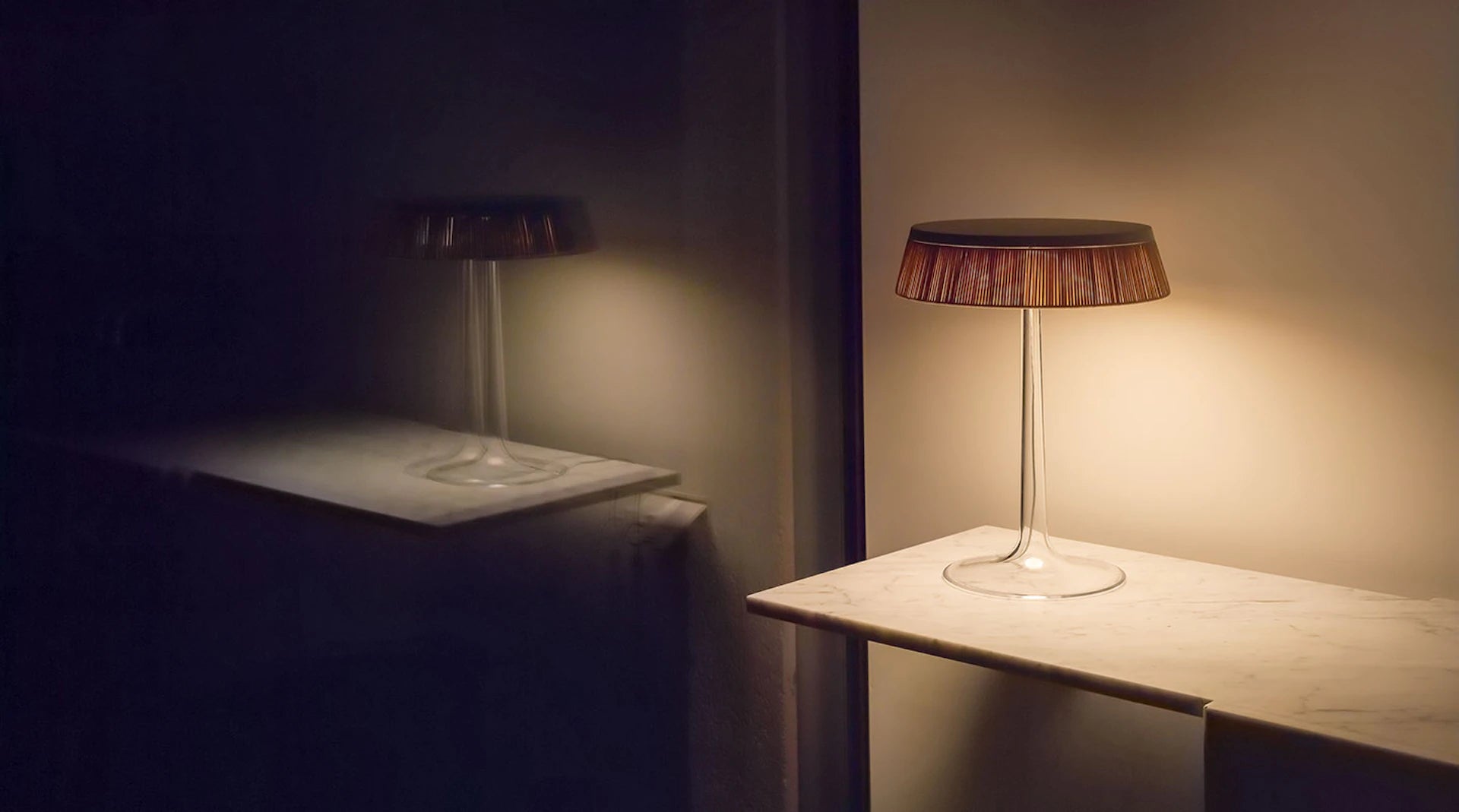 BON JOUR chrome table lamp