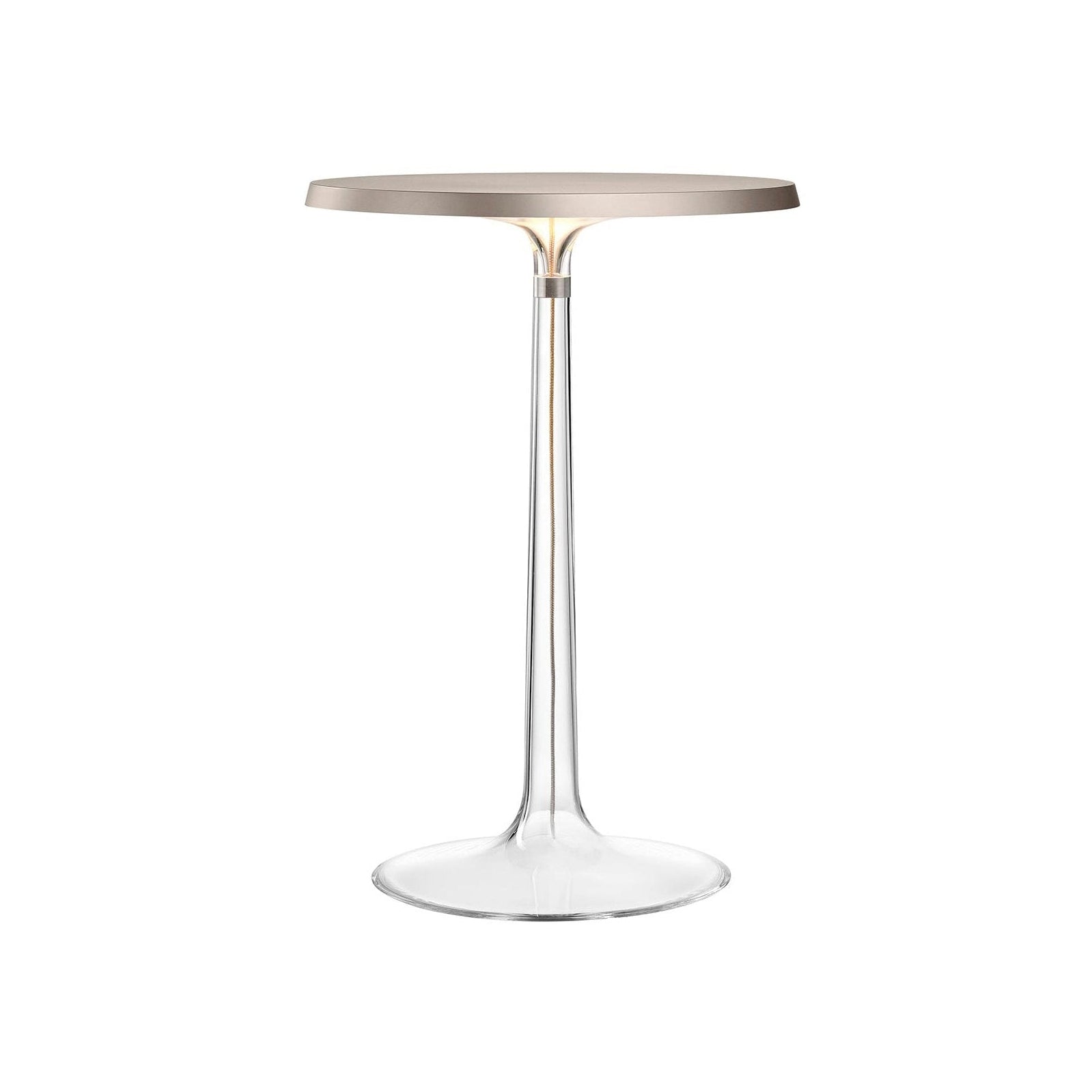 BON JOUR table lamp matte chrome with rattan shade