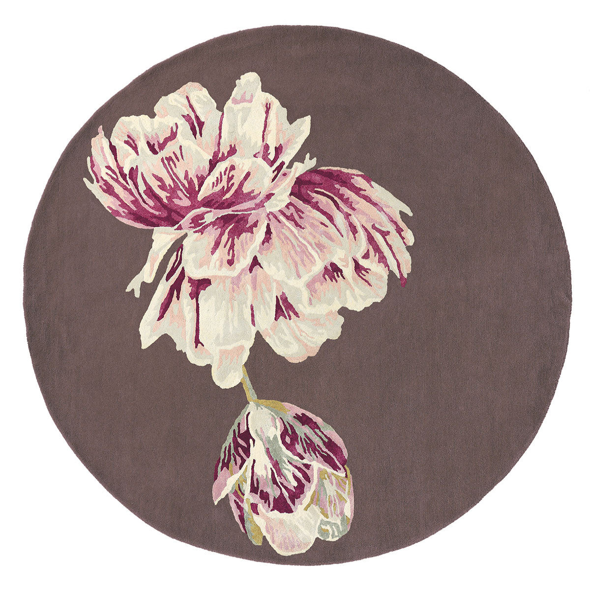 Runde Teppich -Ruhe Aubergine Brown