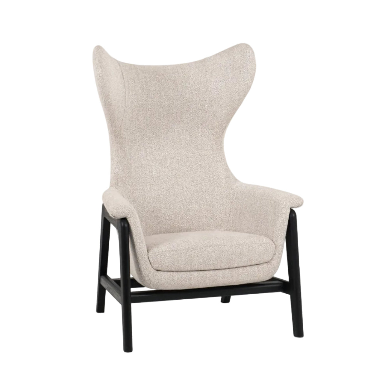 BUTTERFLY upholstered armchair with wooden base