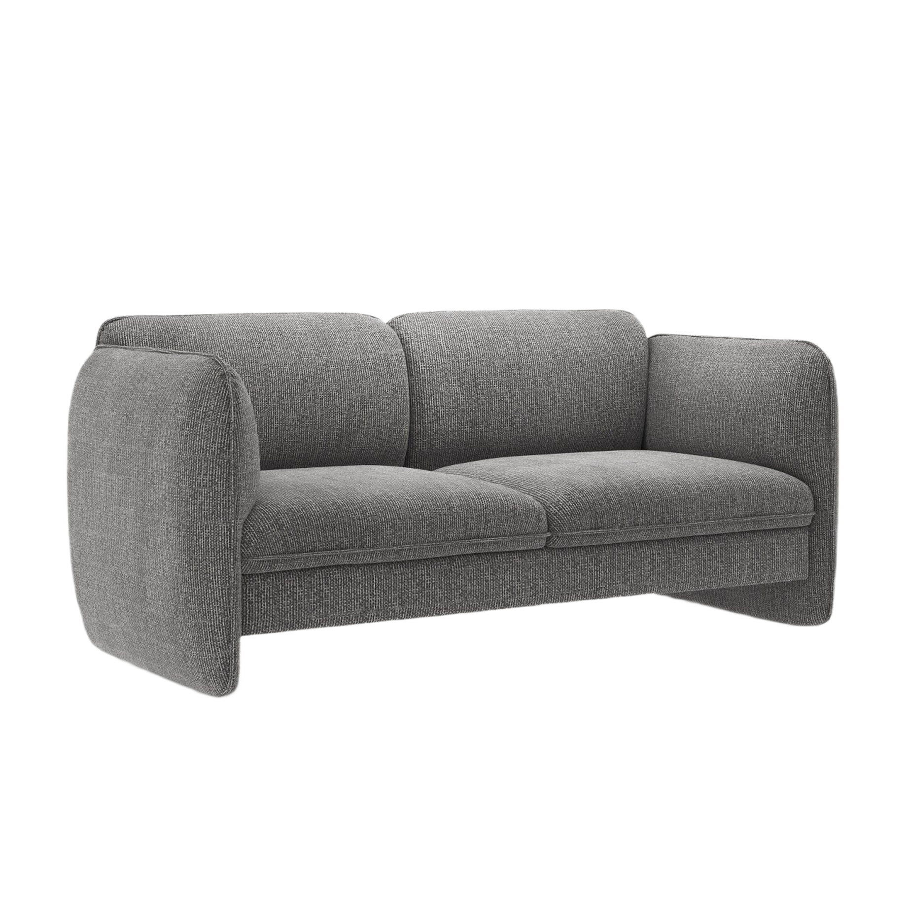 2-seater Sofa GEORGIA dark gray chenille