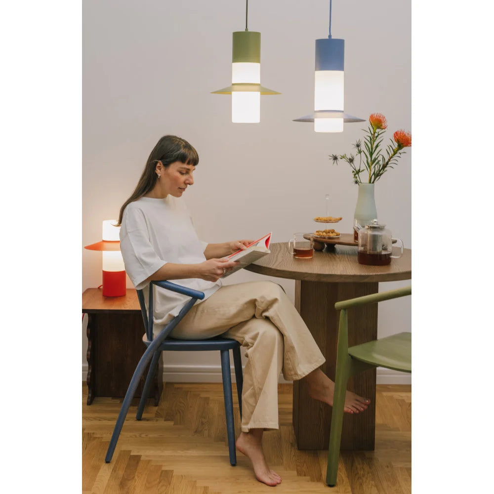 CAPONIO pendant lamp in red-orange