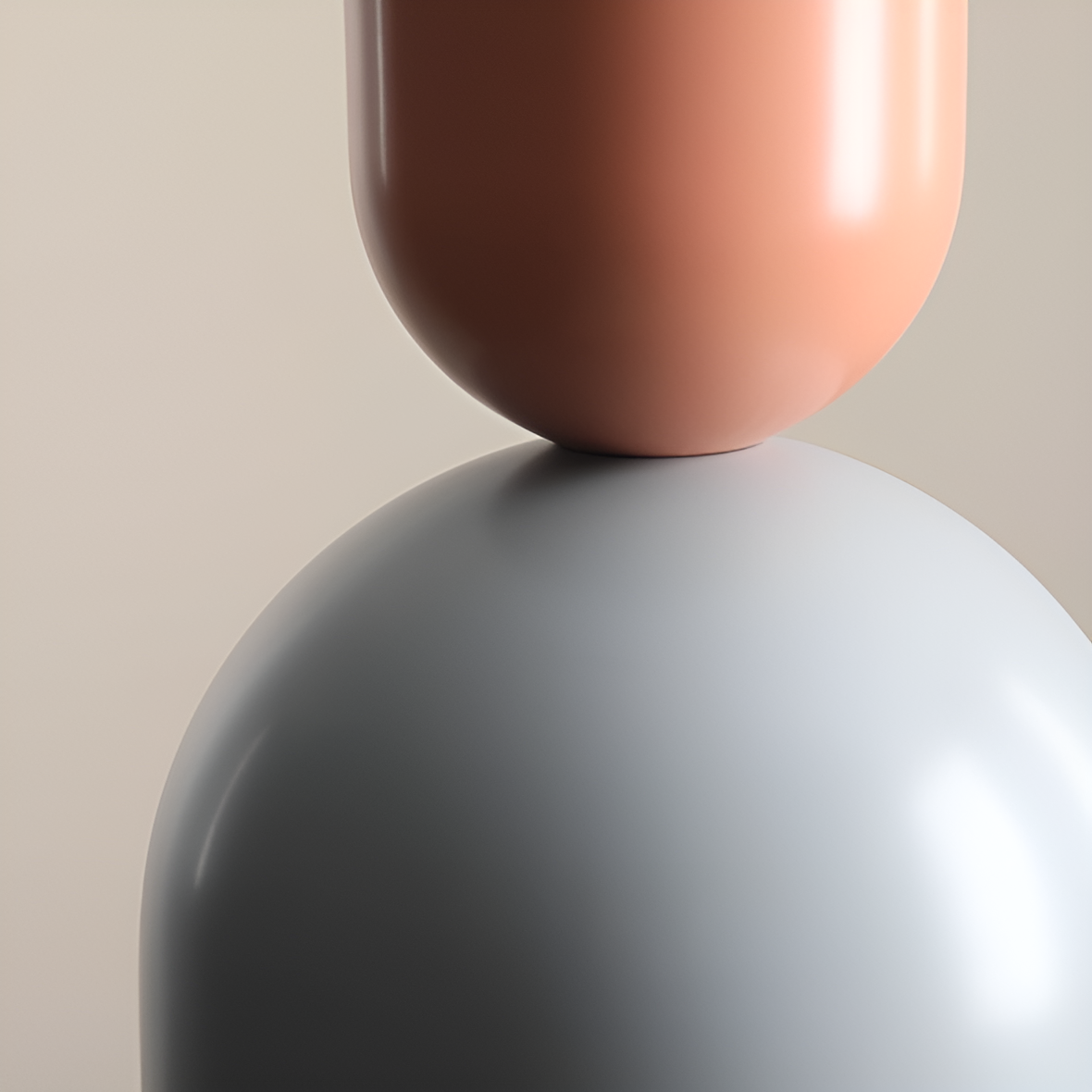 Coral hanging lamp with gray