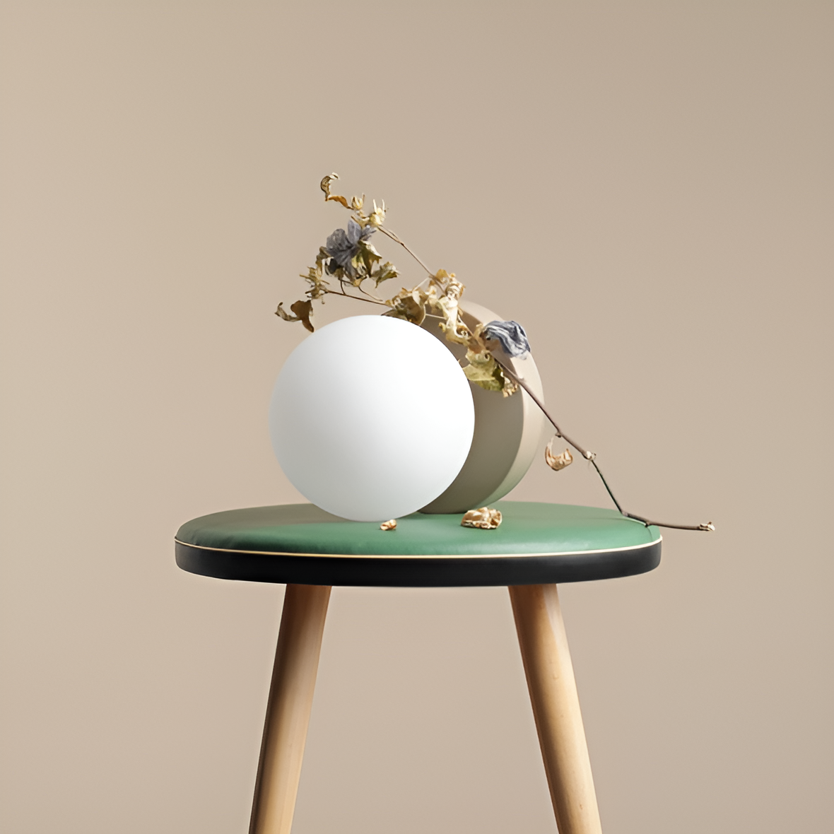 Tischleuchte BALL beige