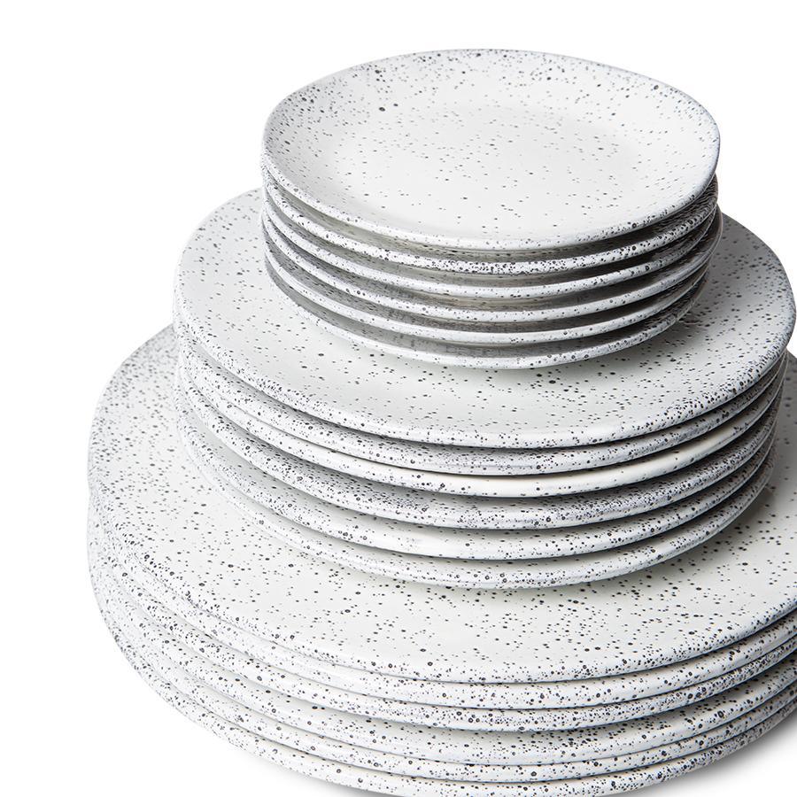 Ceramiczny talerz obiadowy Bold&Basic kremowy 2 sztuki HKliving Eye on Design