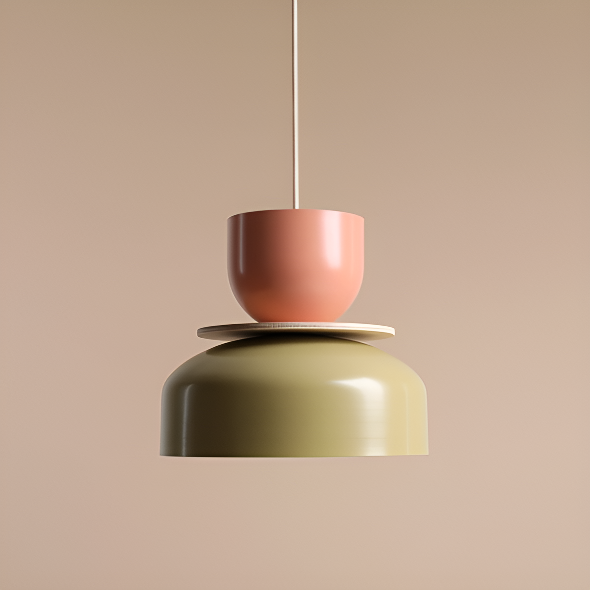 Hanging lamp for coral with pistachio