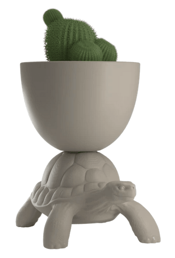 Doniczka TURTLE CARRY szary Qeeboo Eye on Design