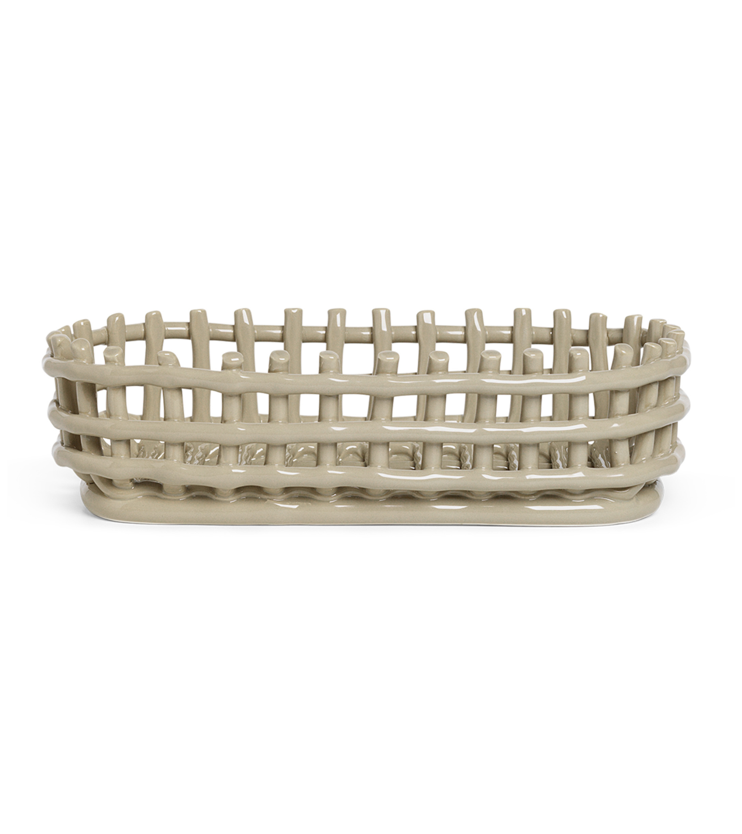 Basket CERAMIC BASKET OVAL beige