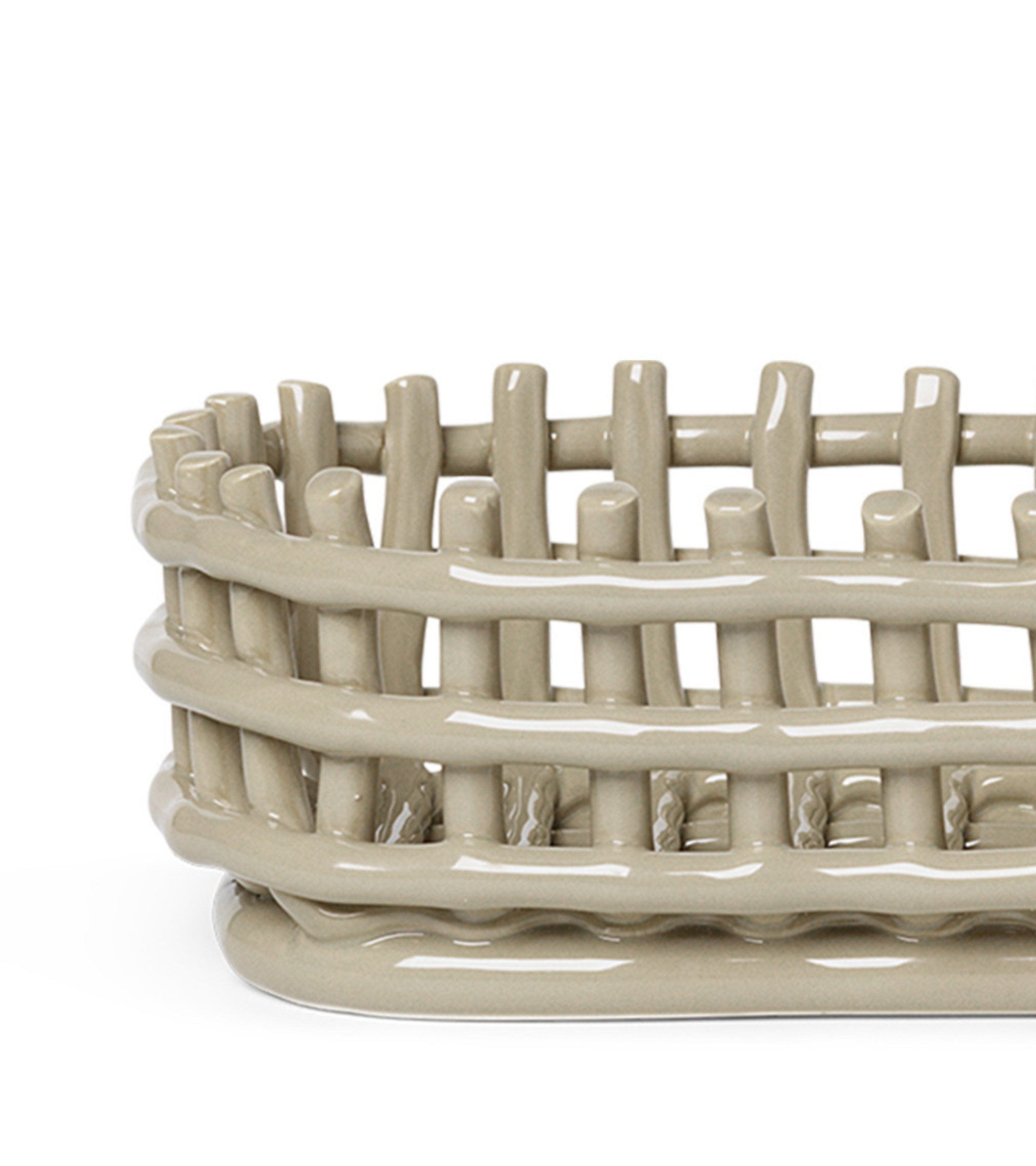 Basket CERAMIC BASKET OVAL beige