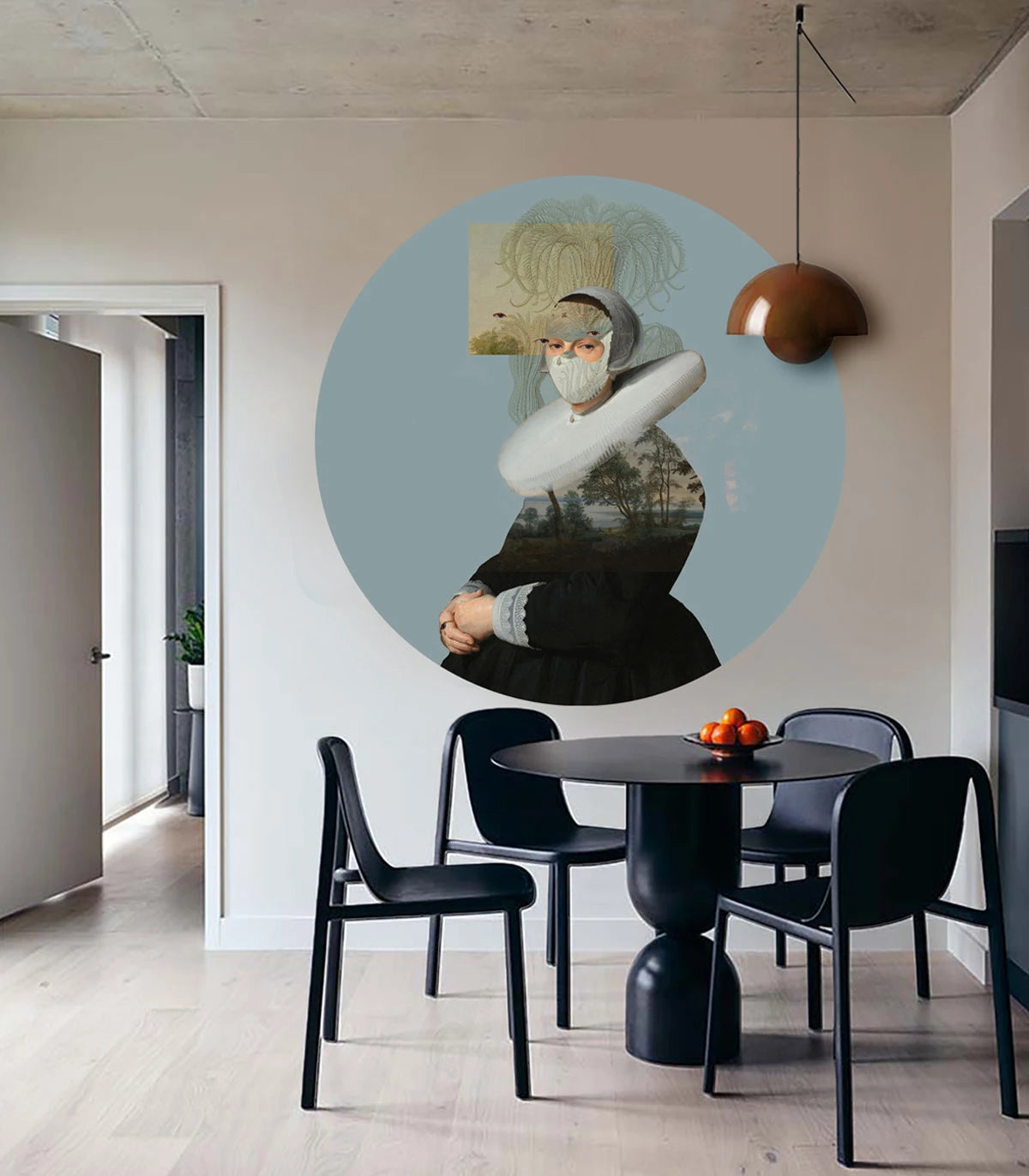 Circular Mural DOTS - LANDSCAPE MUSE blue