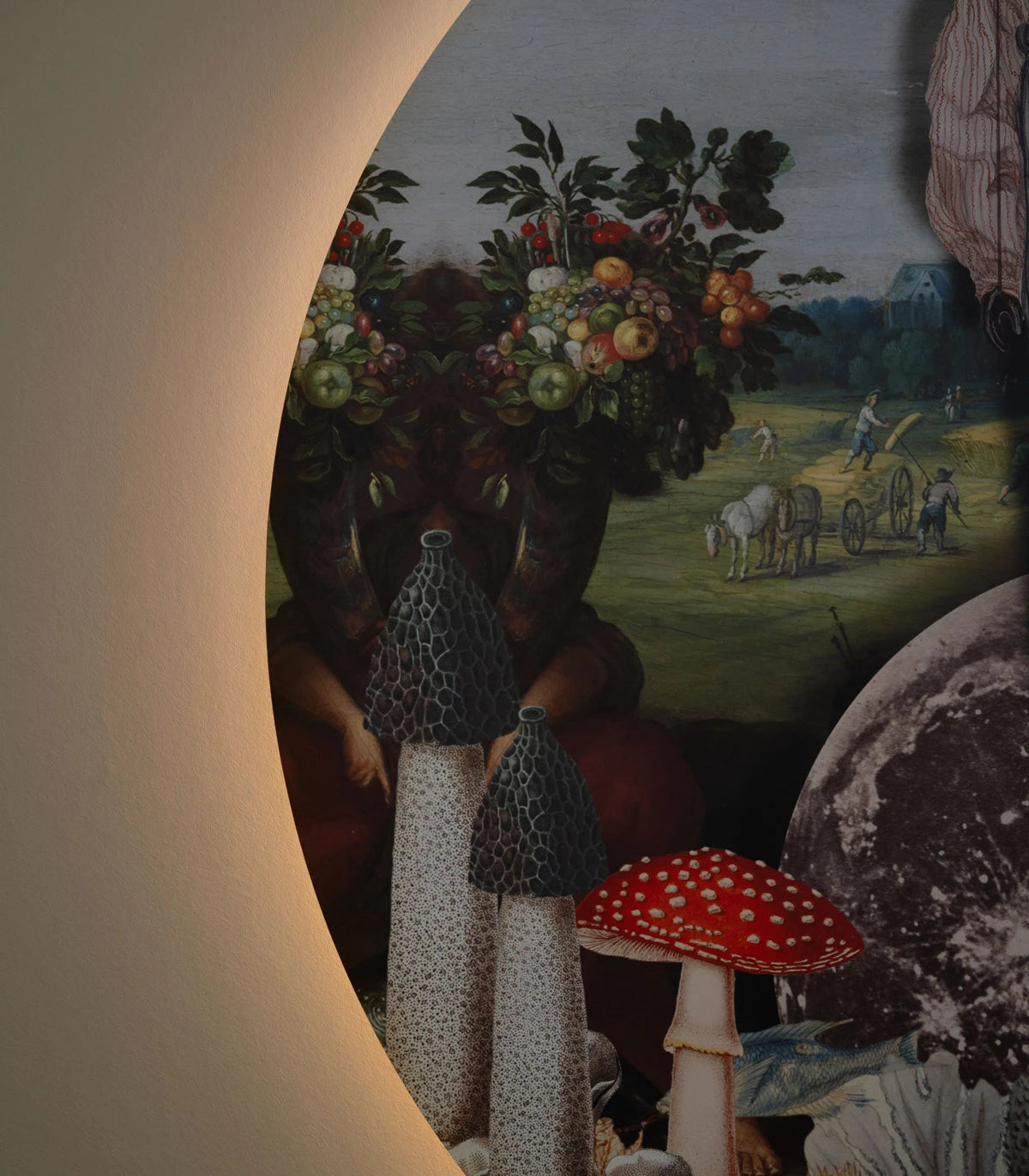 DOTS LIGHTING Wall Lamp - PUPPETS Dark Green with Blue