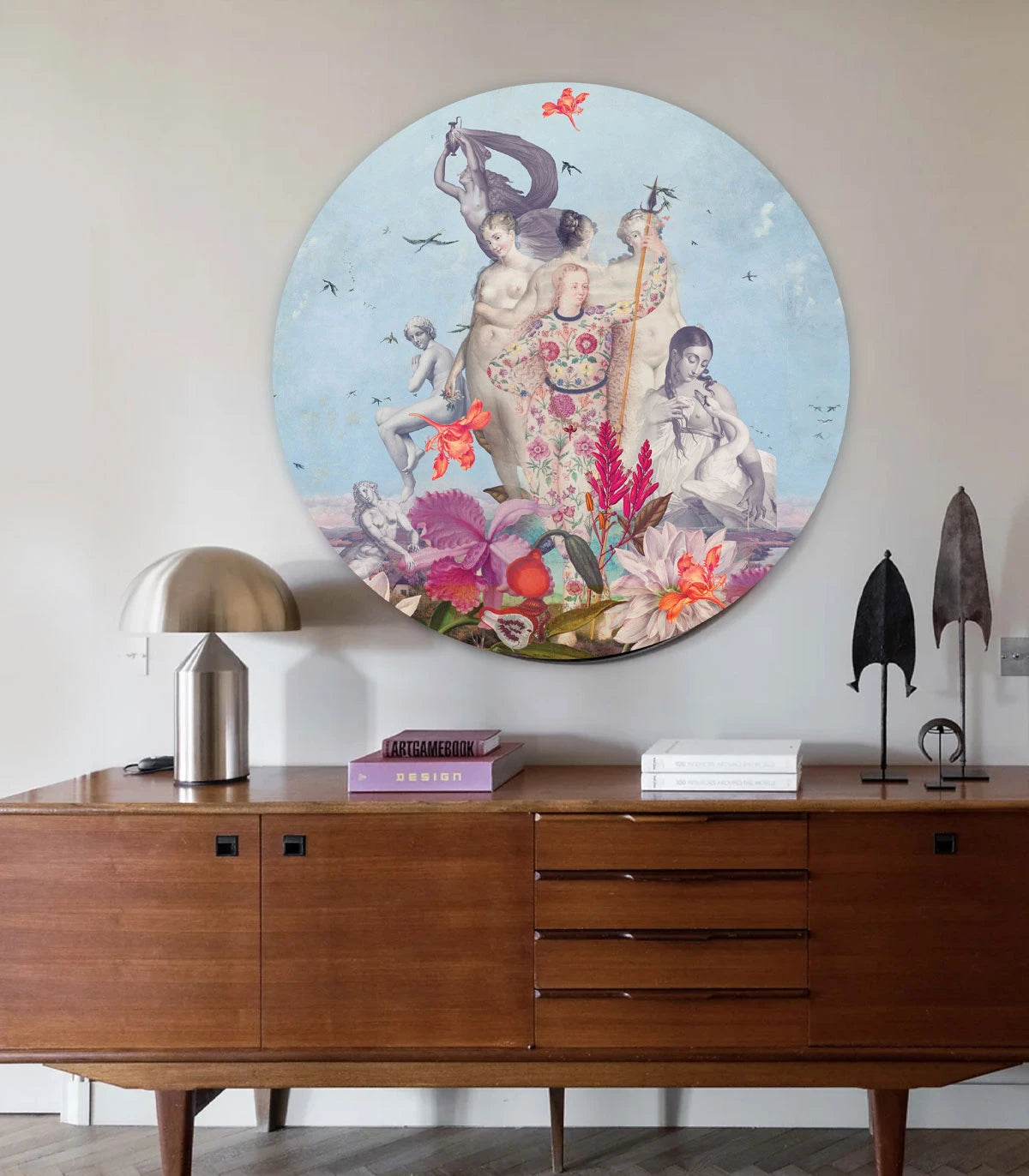 Circle-shaped Mural DOTS - WOMENS DAY blue