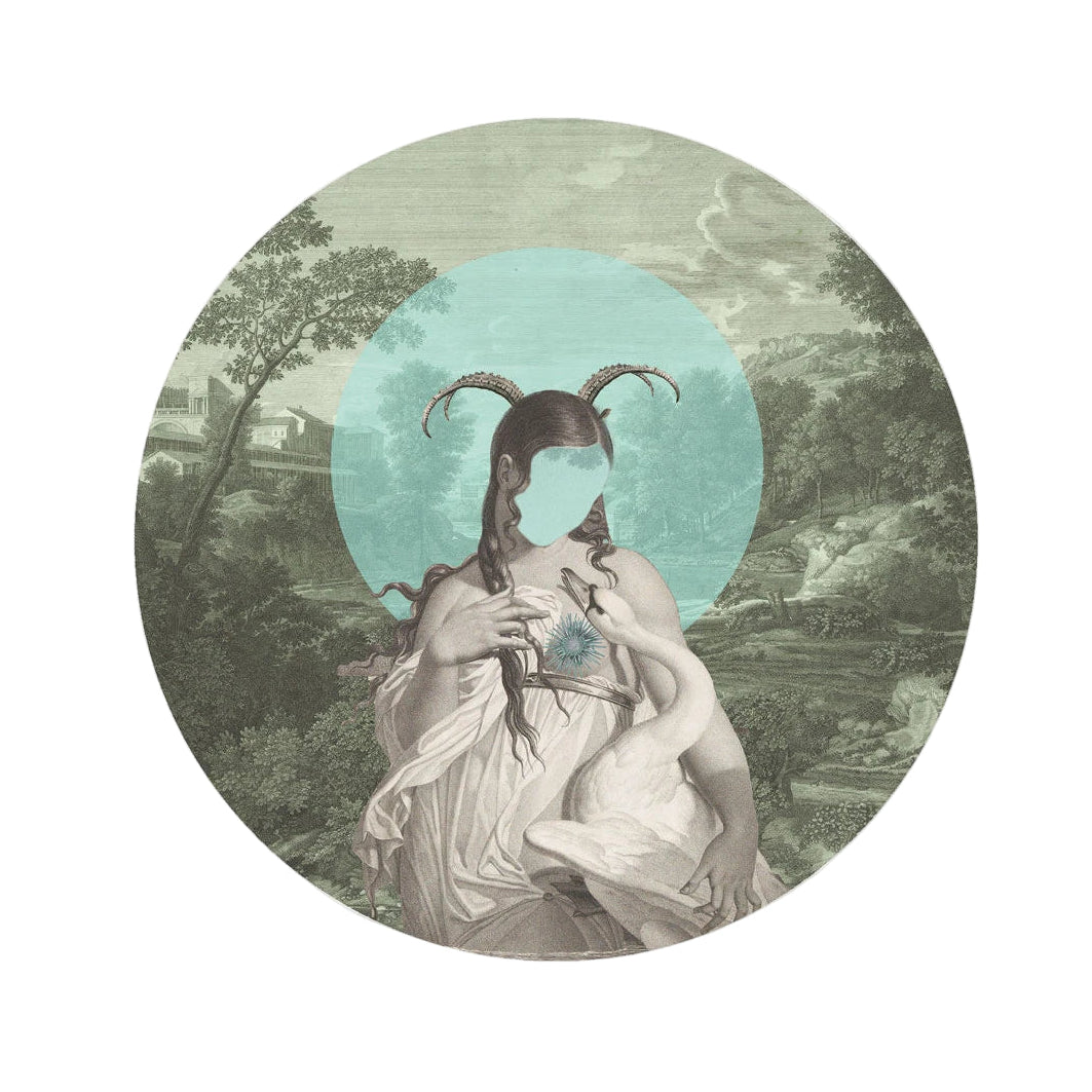 Circular Mural DOTS - ZODIAC MUSE turquoise