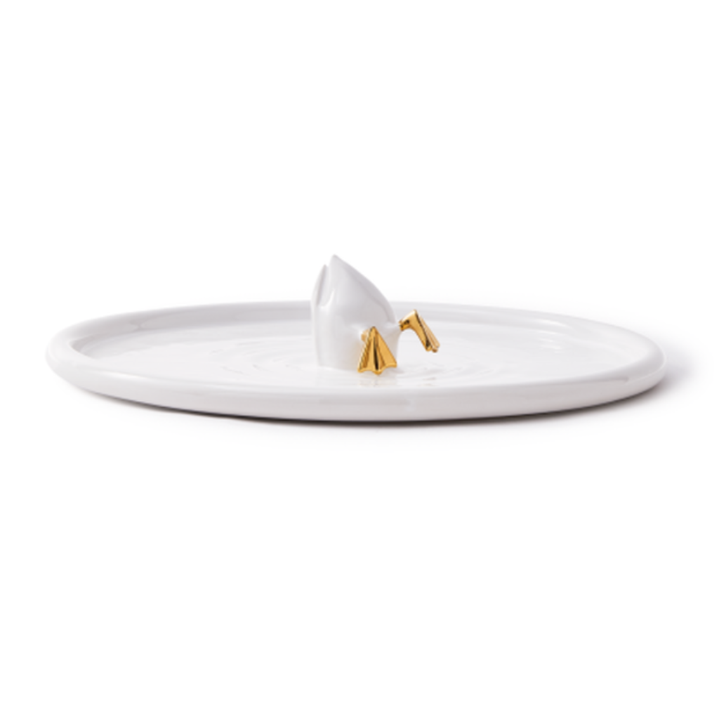 DIVING DUCK white plate