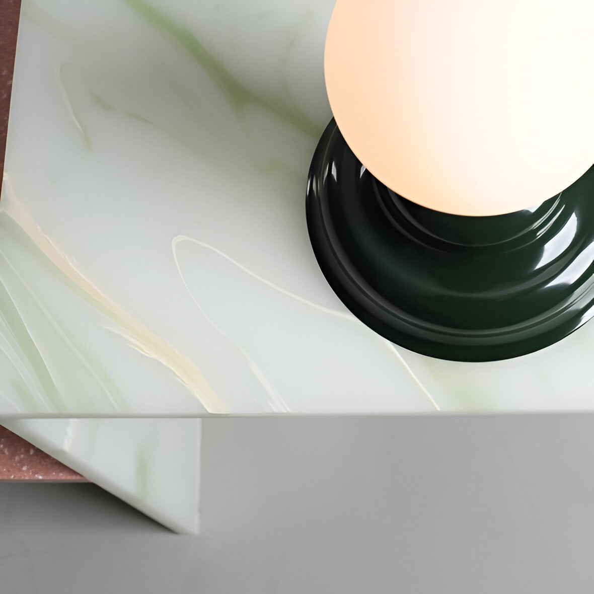 Tischleuchte mit Glasschirm WAVE grün