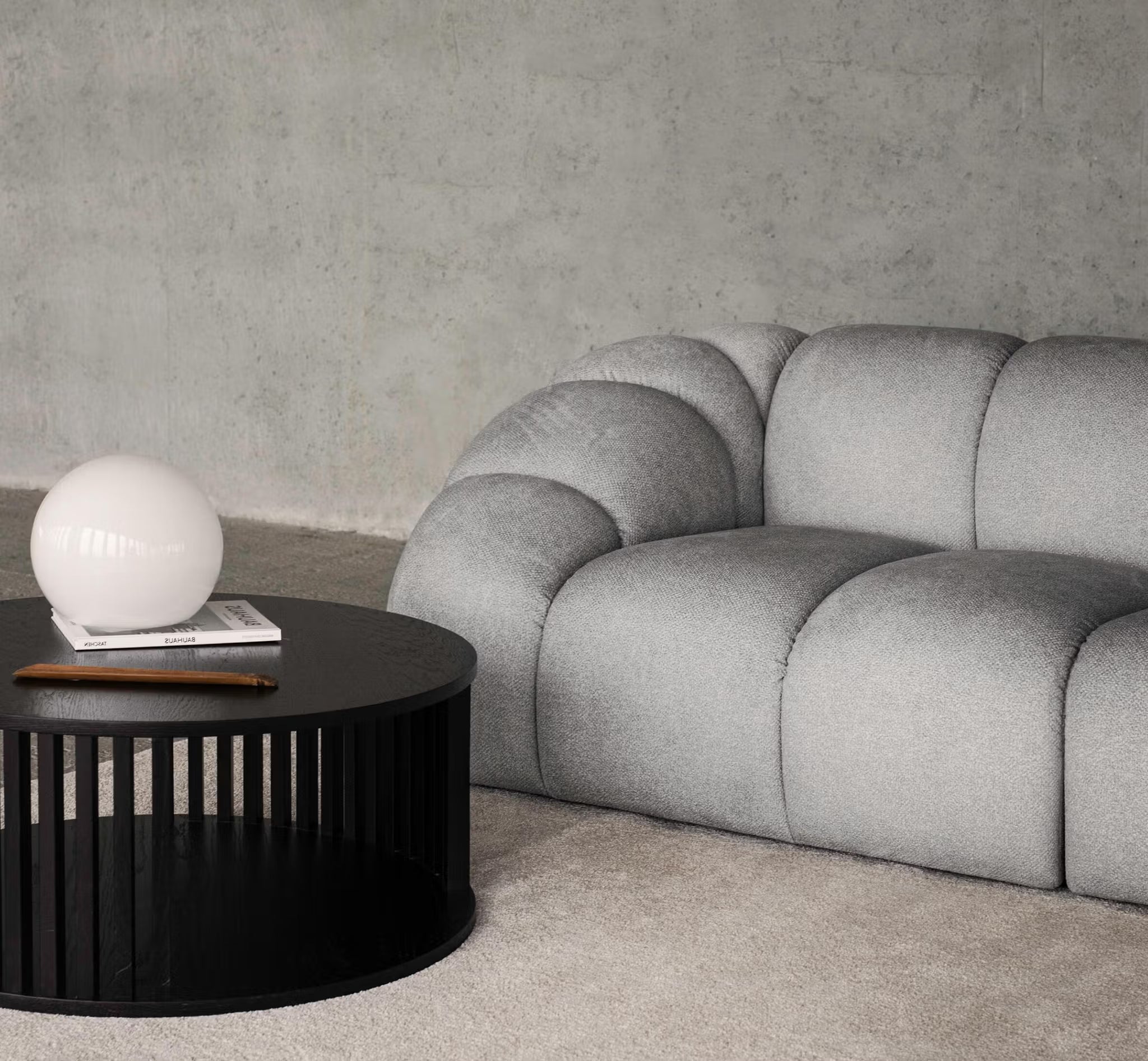 Sofa für 4 Personen DIANA dunkelbeige Chenille
