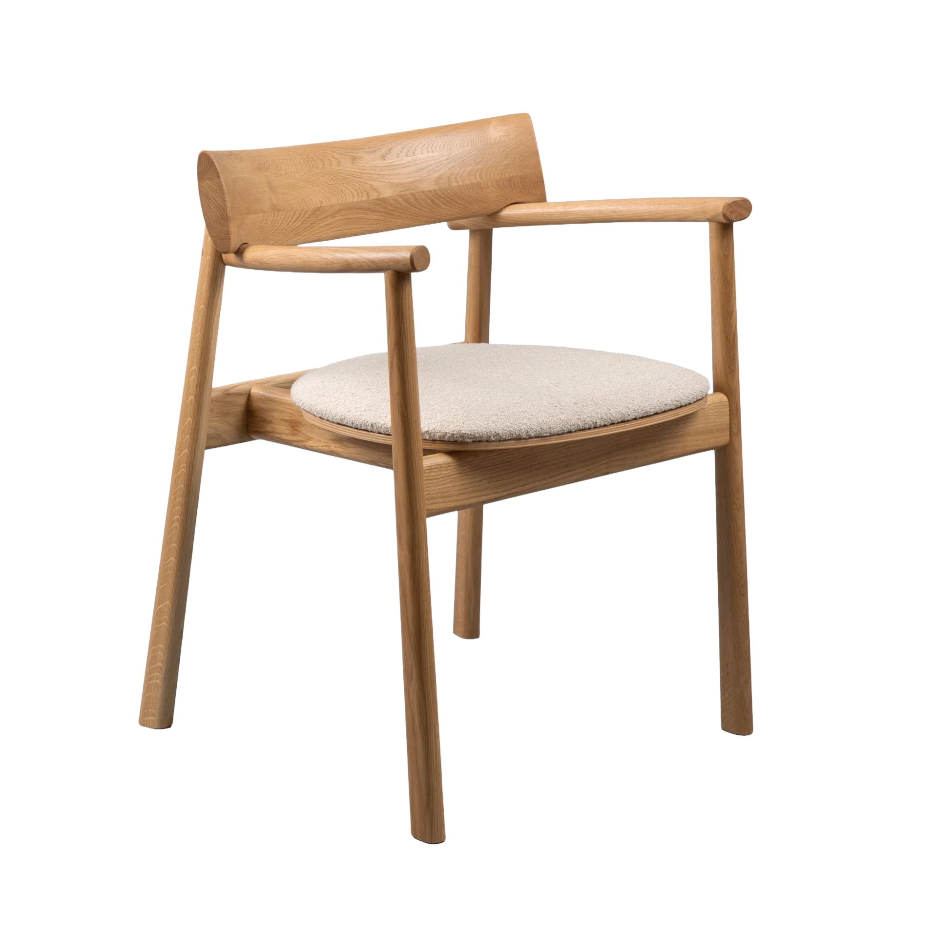 ELIPSA SOFT Chair in Oak Wood and Sandy Boucle