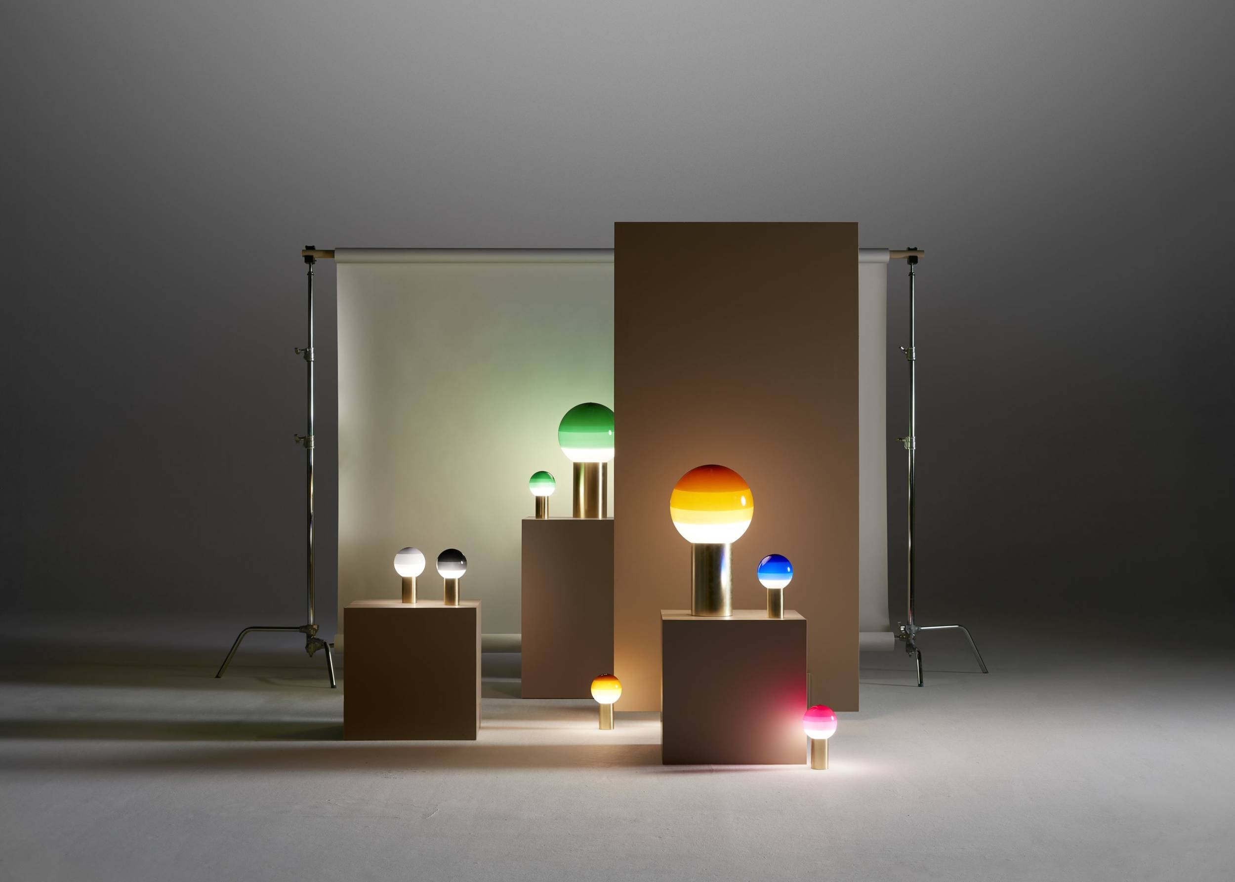 DIPPING chocolate table lamp with a gold base