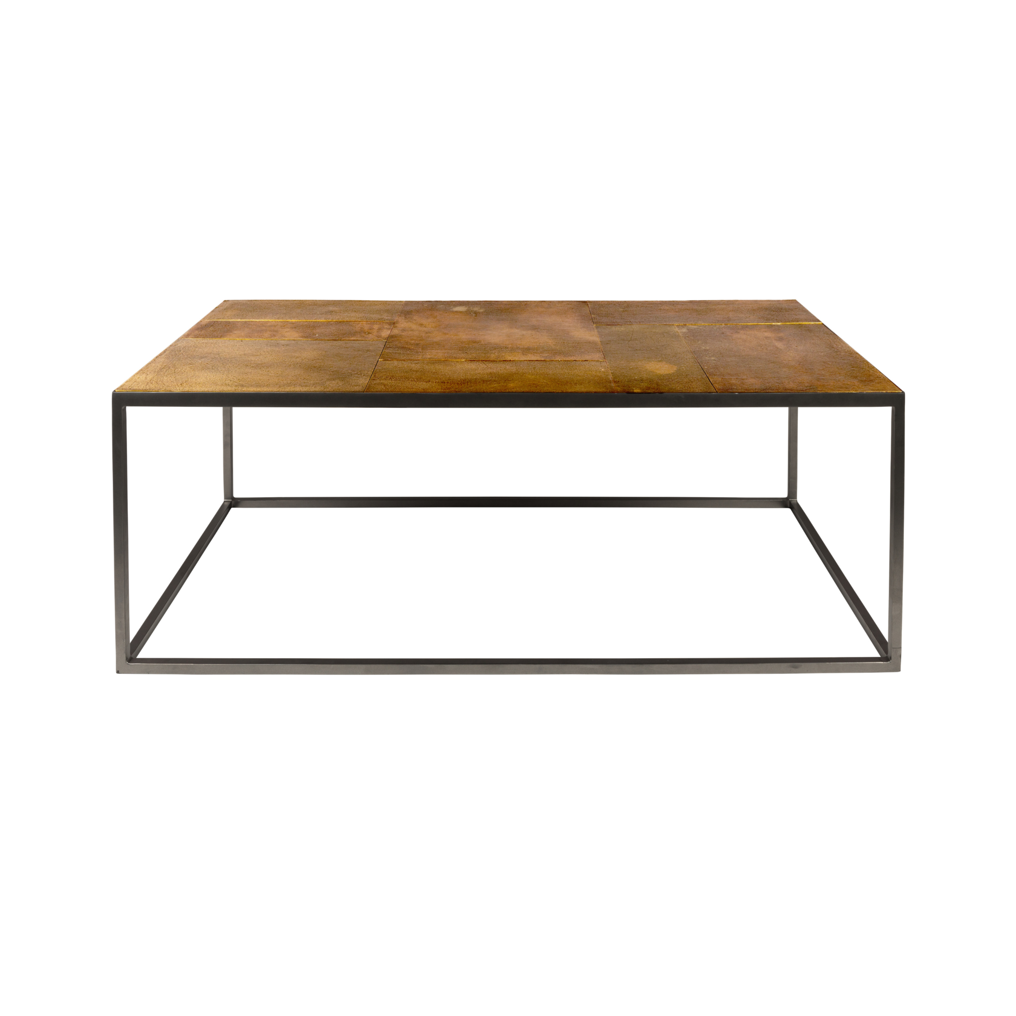 LEE dark brown coffee table with a black base