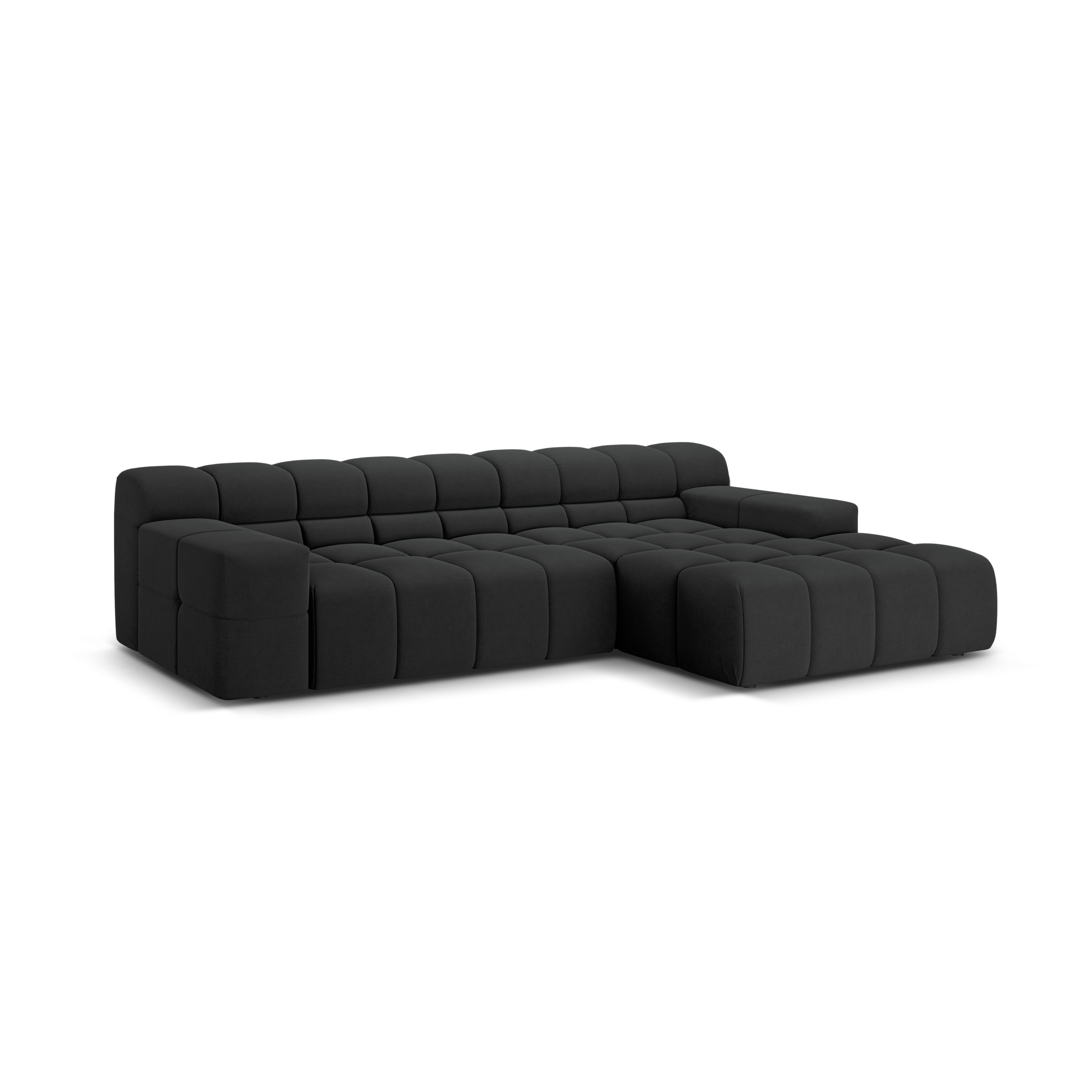 3-seater right-facing corner sofa AGAVE anthracite chenille