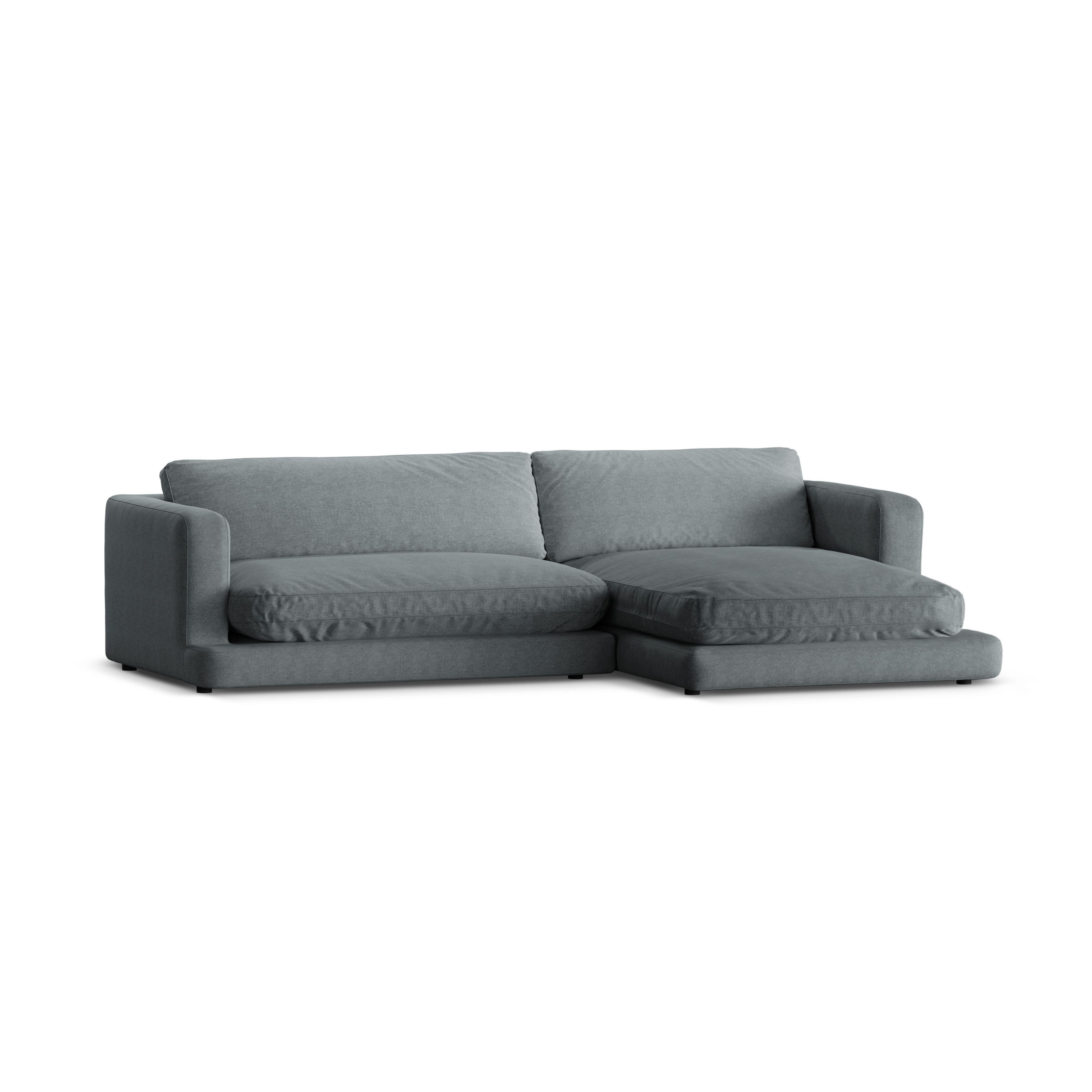 Right-sided corner sofa DAPHNE dark gray chenille