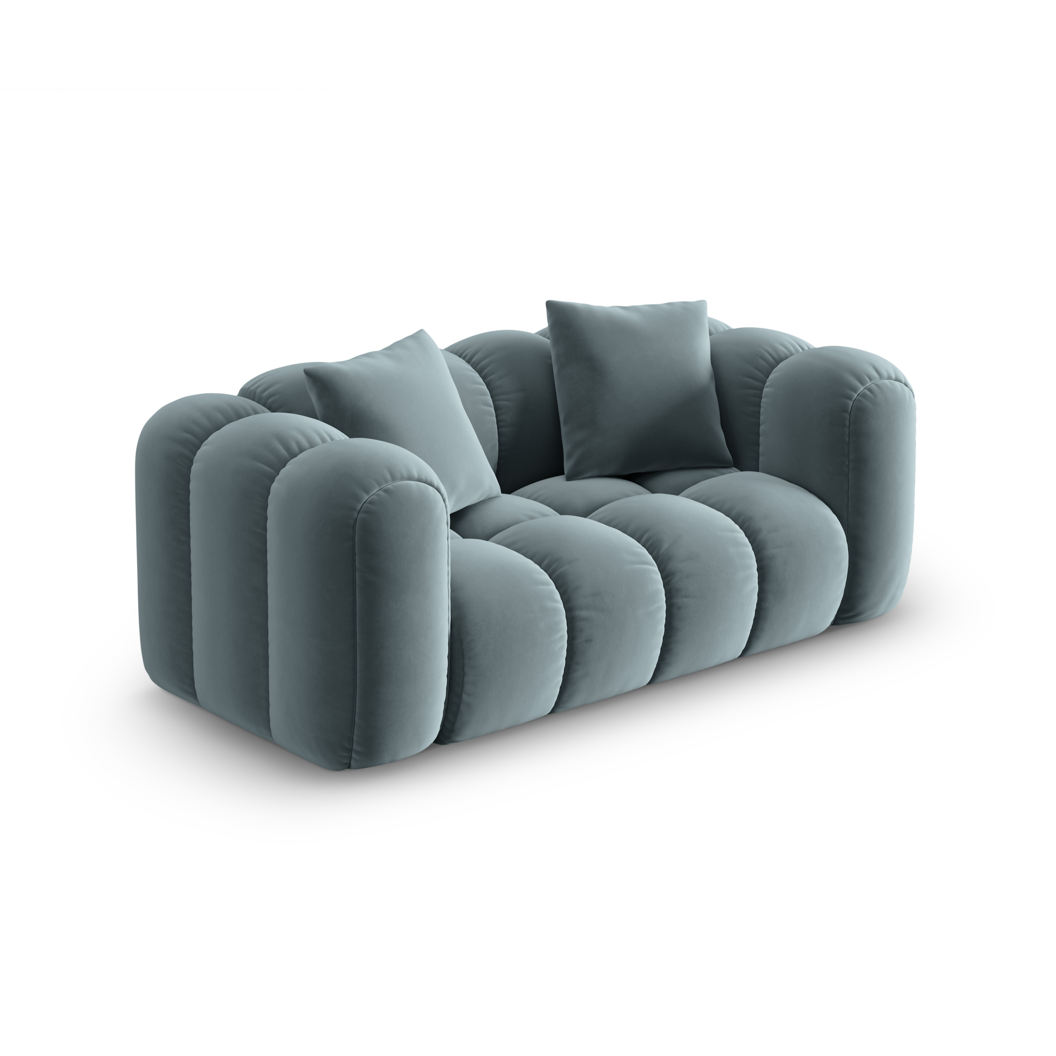 Velvet 2-Seater Sofa ASTRO Light Blue