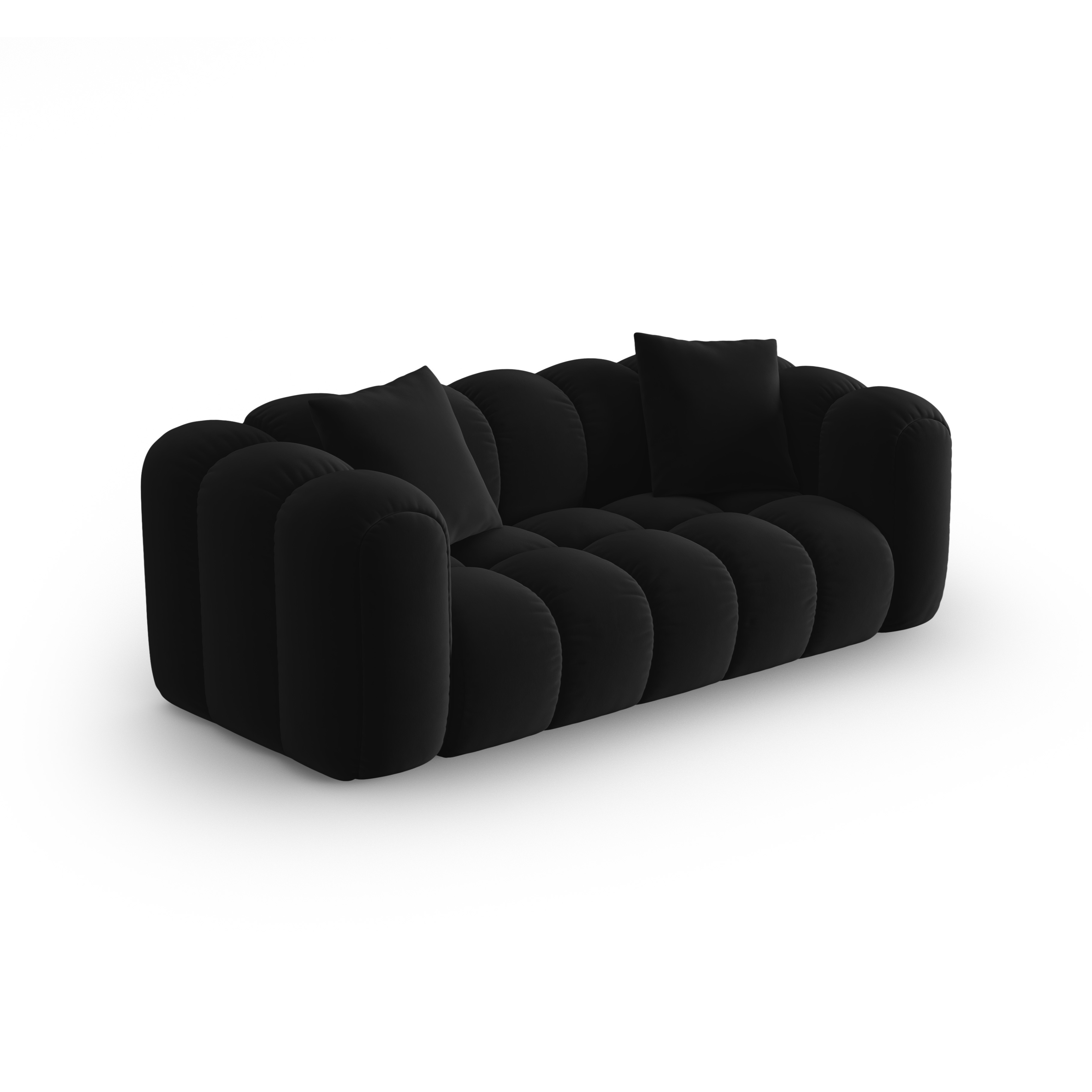 Sofa aus Samt 3-sitzig ASTRO schwarz