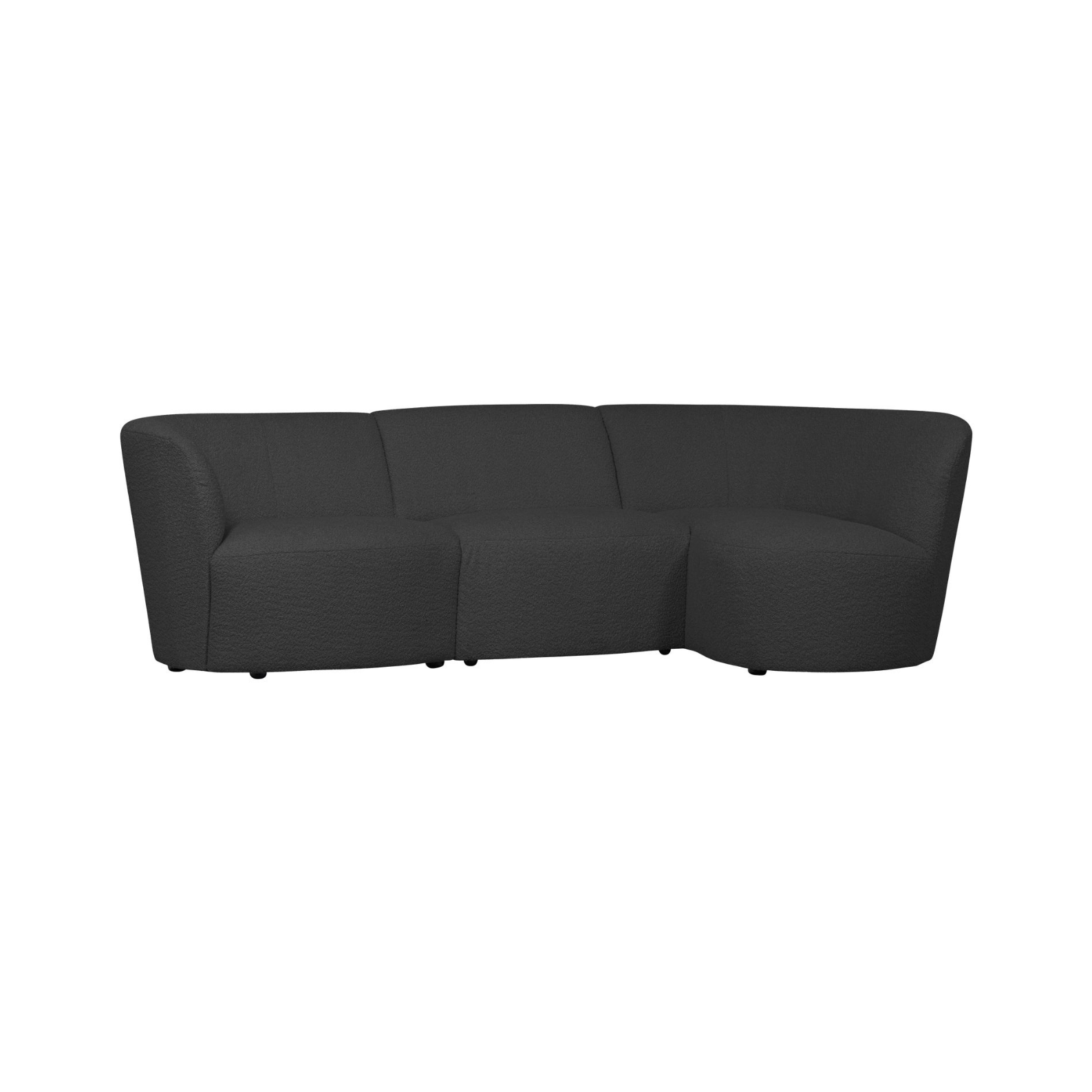 Right -sided corner Coco dark gray boucle