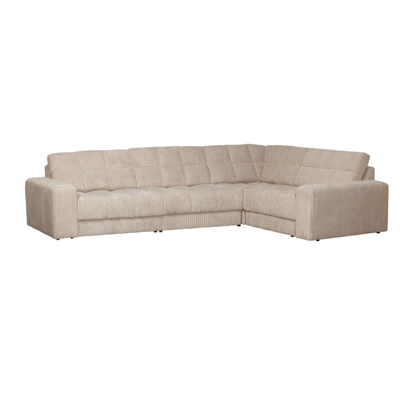 Right-facing corner sofa SECOND DATE beige corduroy